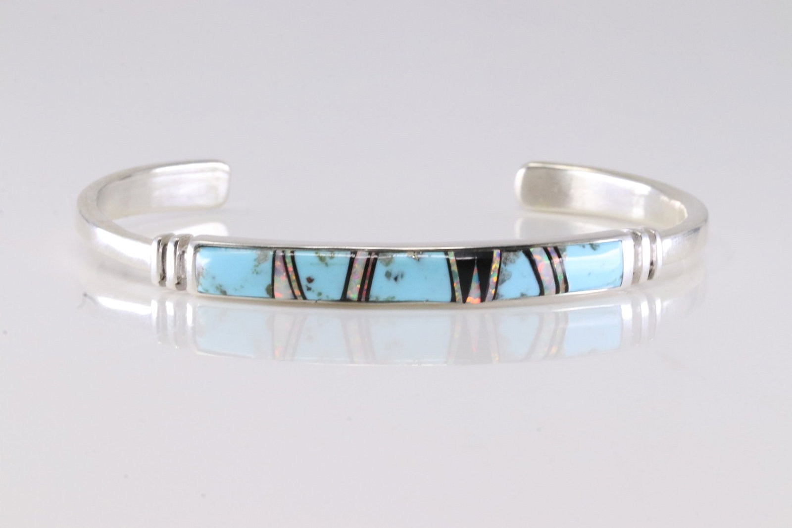 Native America Zuni Sterling Silver Multi-Color Stone Bracelet Cuff By WS.: This is a Native America Zuni Sterling Silver Multi-Color Stone Bracelet Cuff By WS. Stamp WS.