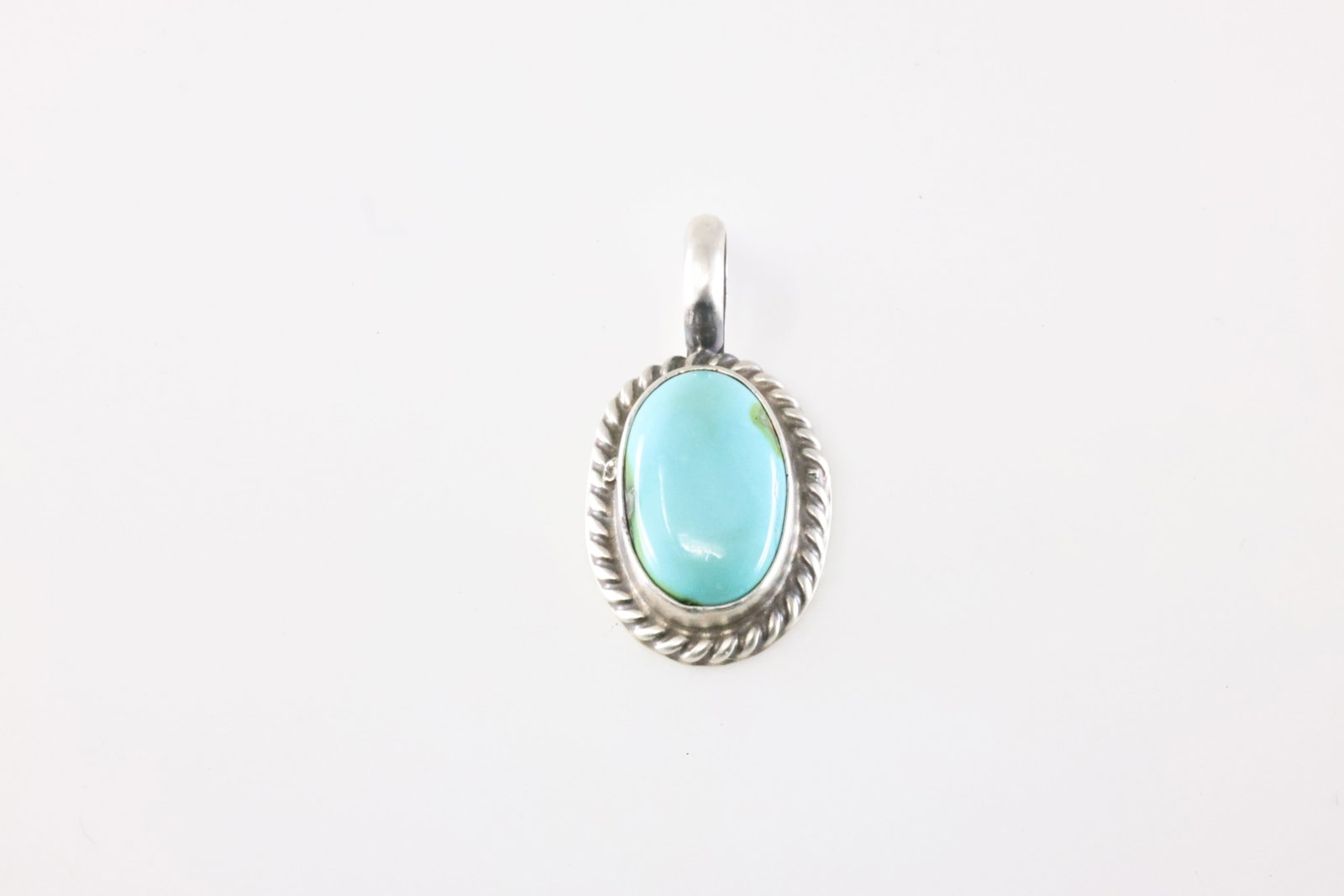 Native America Navajo Sterling Silver Sonora Gold Turquoise Pendant By Johnny Dixon. (1 of 2)