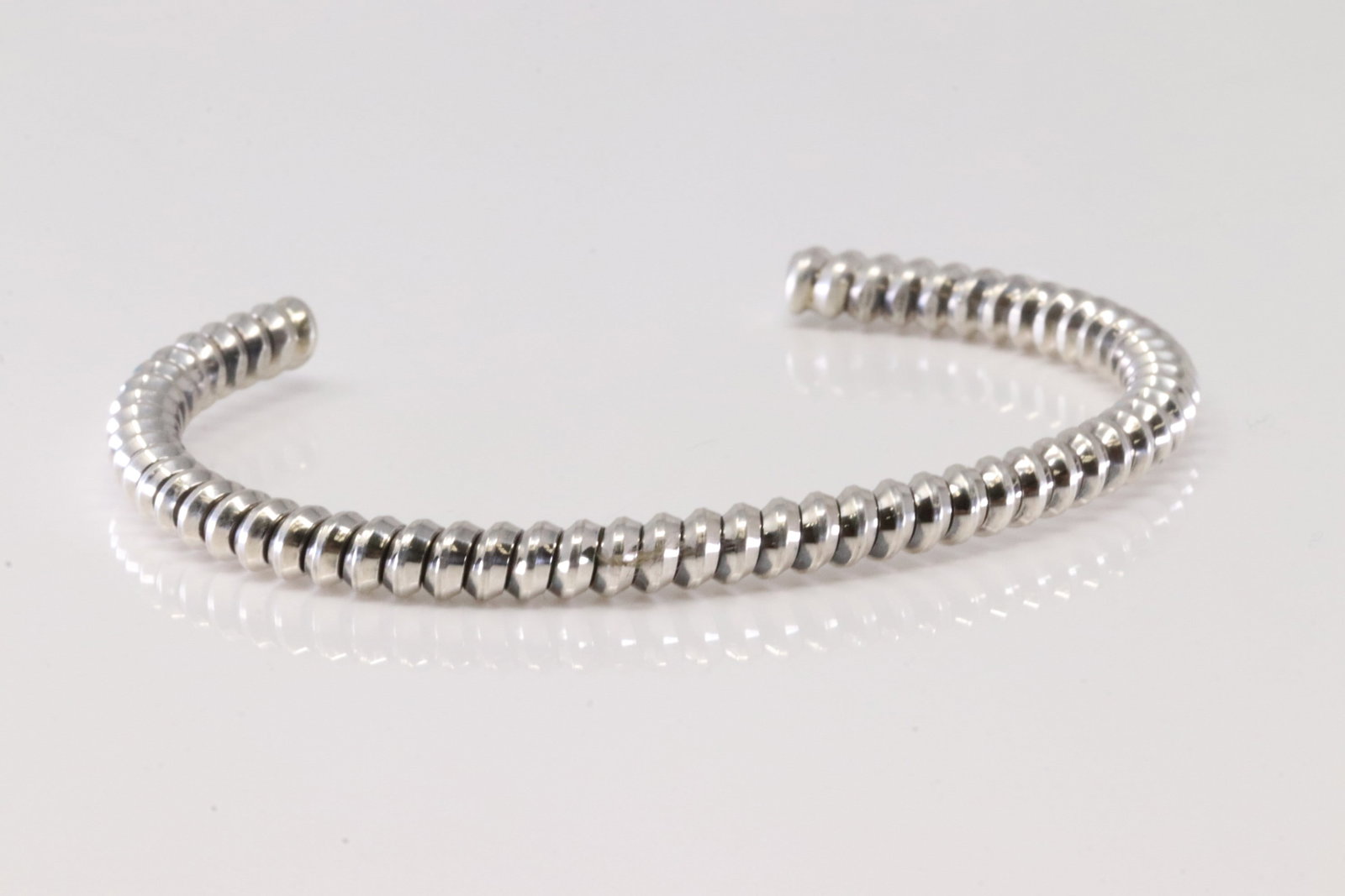 America Sterling Silver Solid Bracelet Cuff. - 2