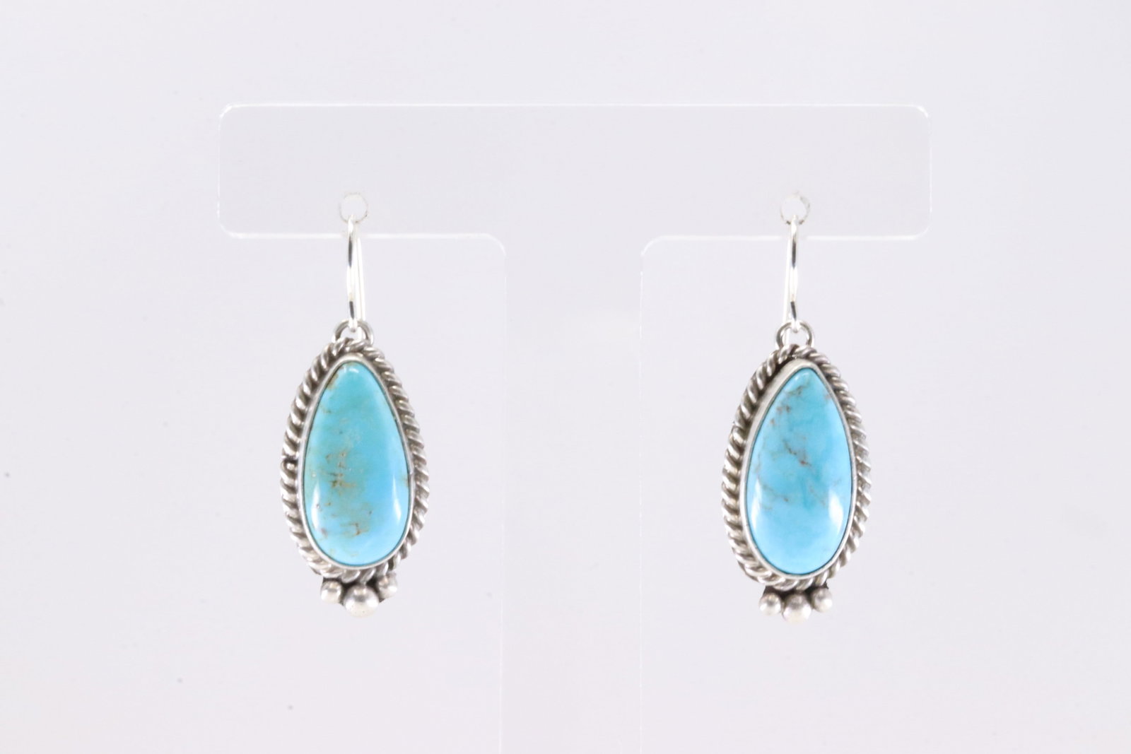 Native America Navajo Sterling Silver Kingman Turquoise Dangling Earring's By Trish Largo. (1 of 4)