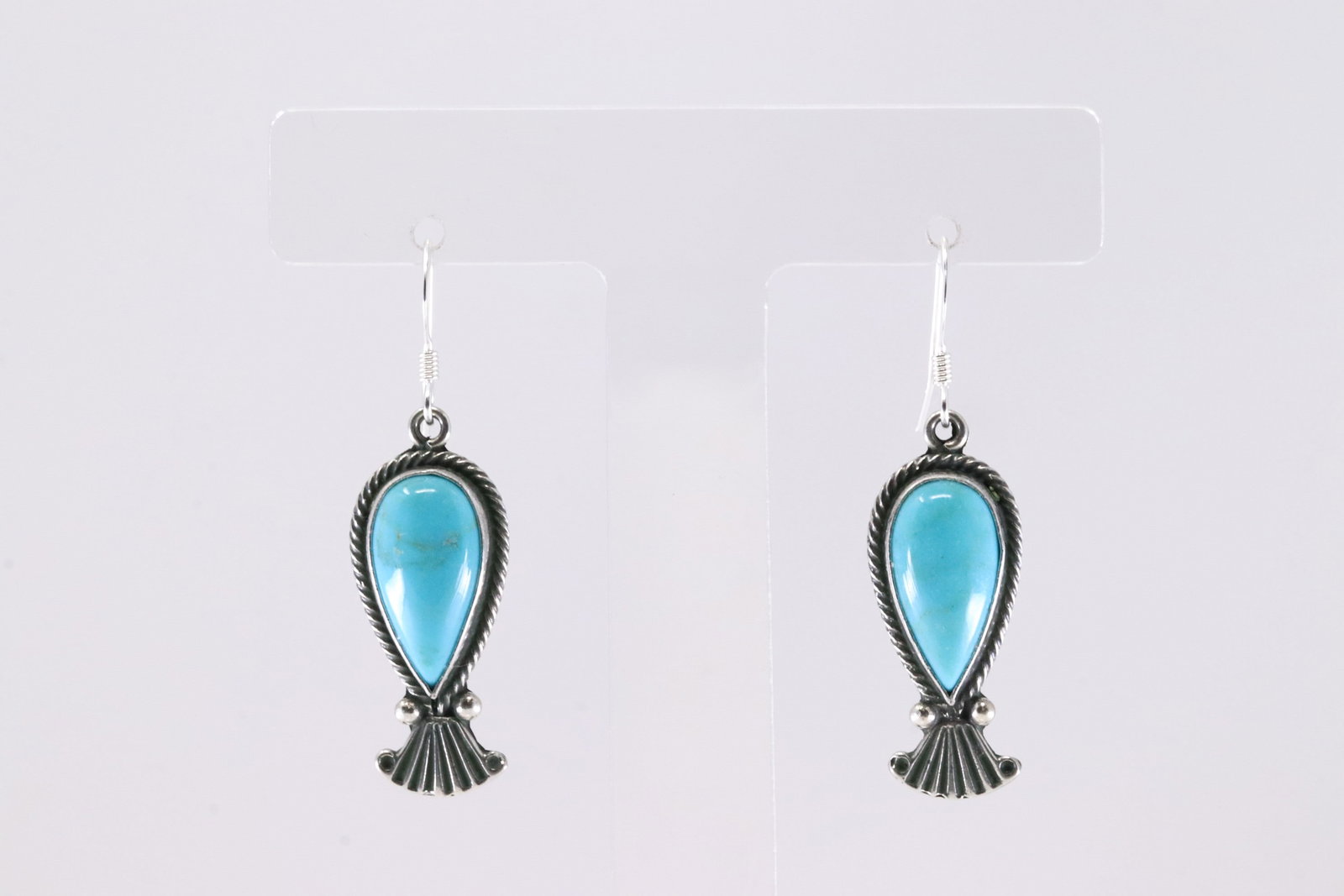 Native America Navajo Sterling Silver Turquoise Dangling Earring's By Verley Betone.: This is a Native America Navajo Sterling Silver Turquoise Dangling Earring's By Verley Betone.