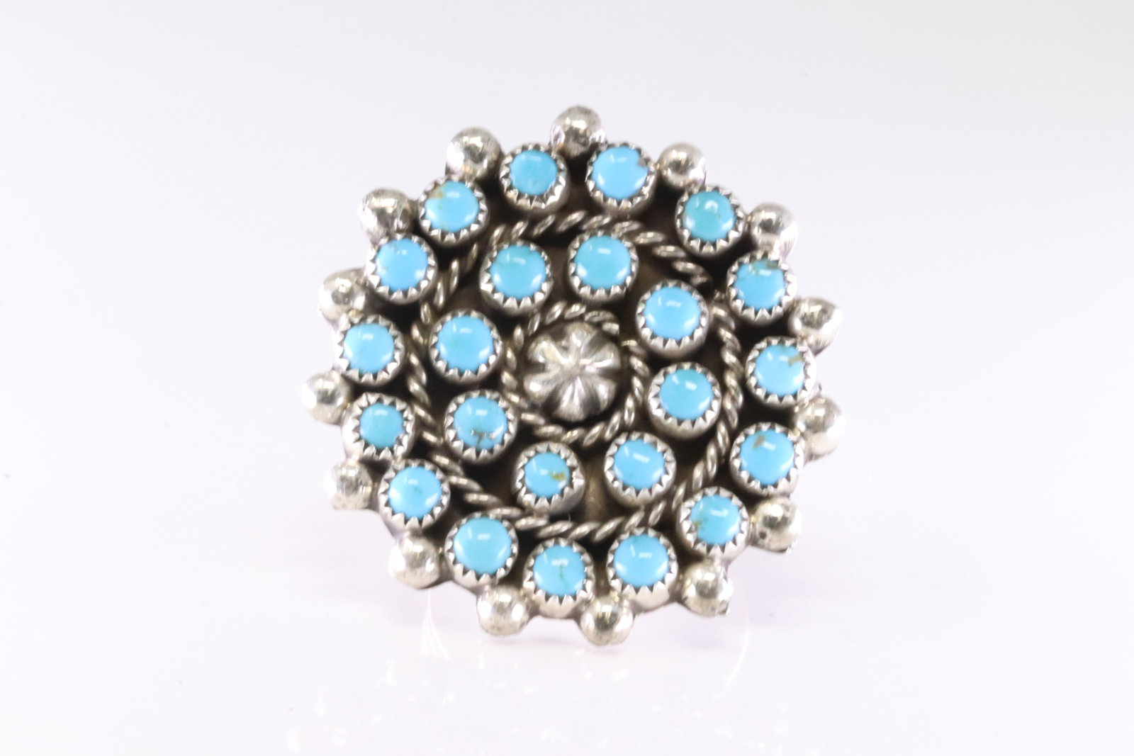 Native America Navajo Sterling Silver Turquoise Ring By FB.: This is a Native America Navajo Sterling Silver Turquoise Ring By FB. Stamp FB. Ring Size: 10.00.