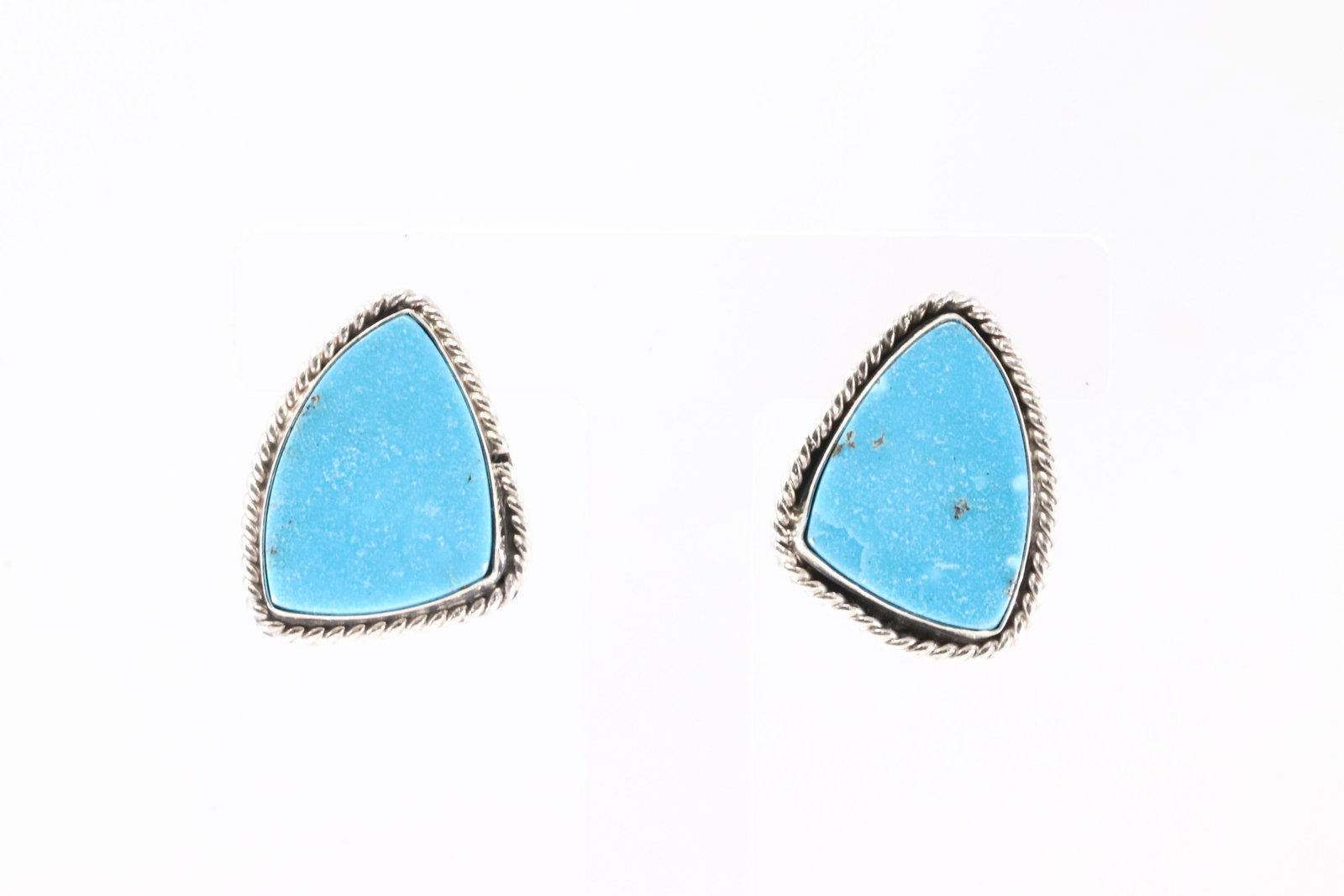 Native America Navajo Sterling Silver Turquoise Post Earring's By Arlene Lewis.: This is a Native America Navajo Sterling Silver Turquoise Post Earring's By Arlene Lewis.Stamp By R.B Company.