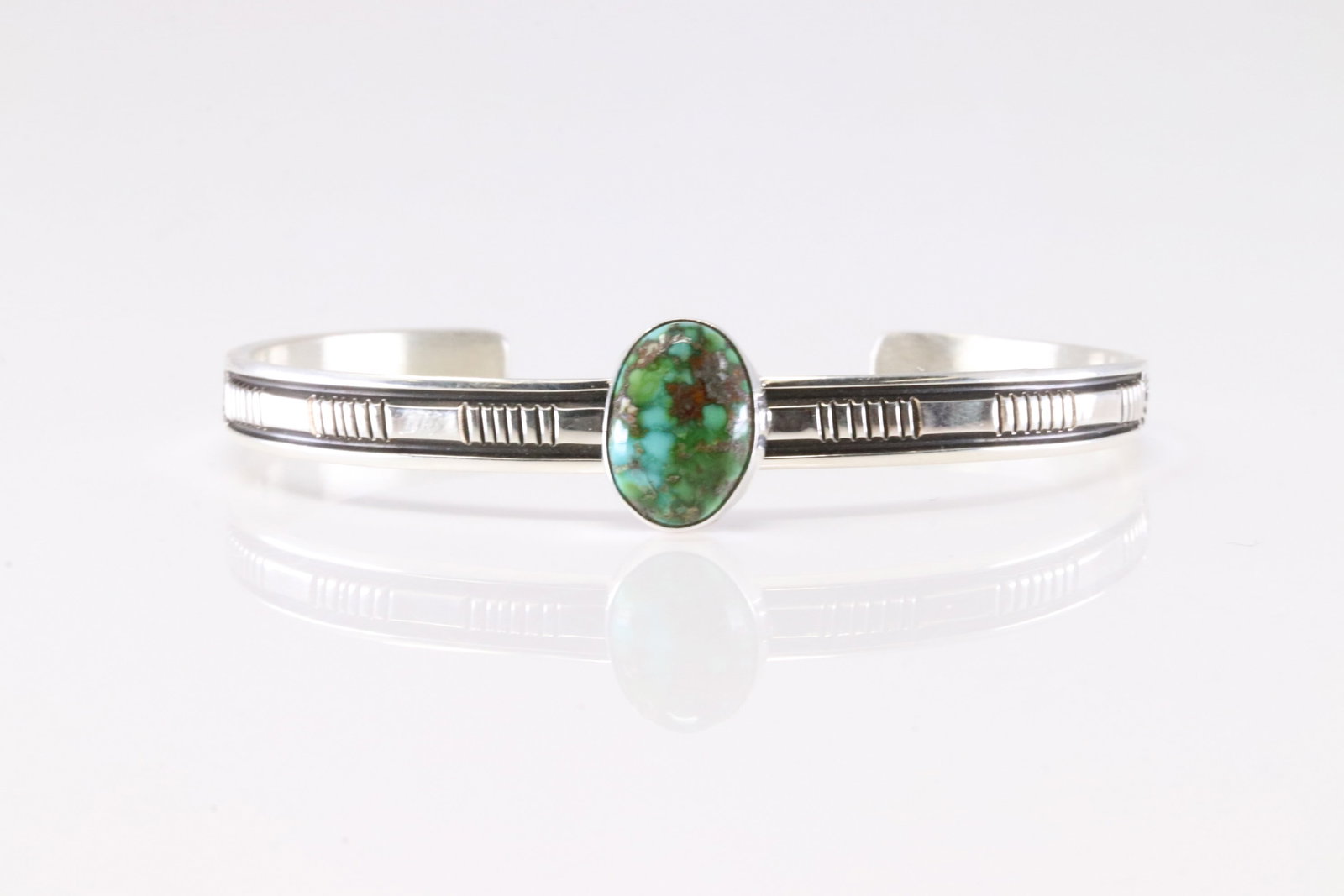 Native America Navajo Sterling Silver Sonora Gold Turquoise Bracelet Cuff By D.Morgan.: This is a Native America Navajo Sterling Silver Sonora Gold Turquoise Bracelet Cuff By D.Morgan.