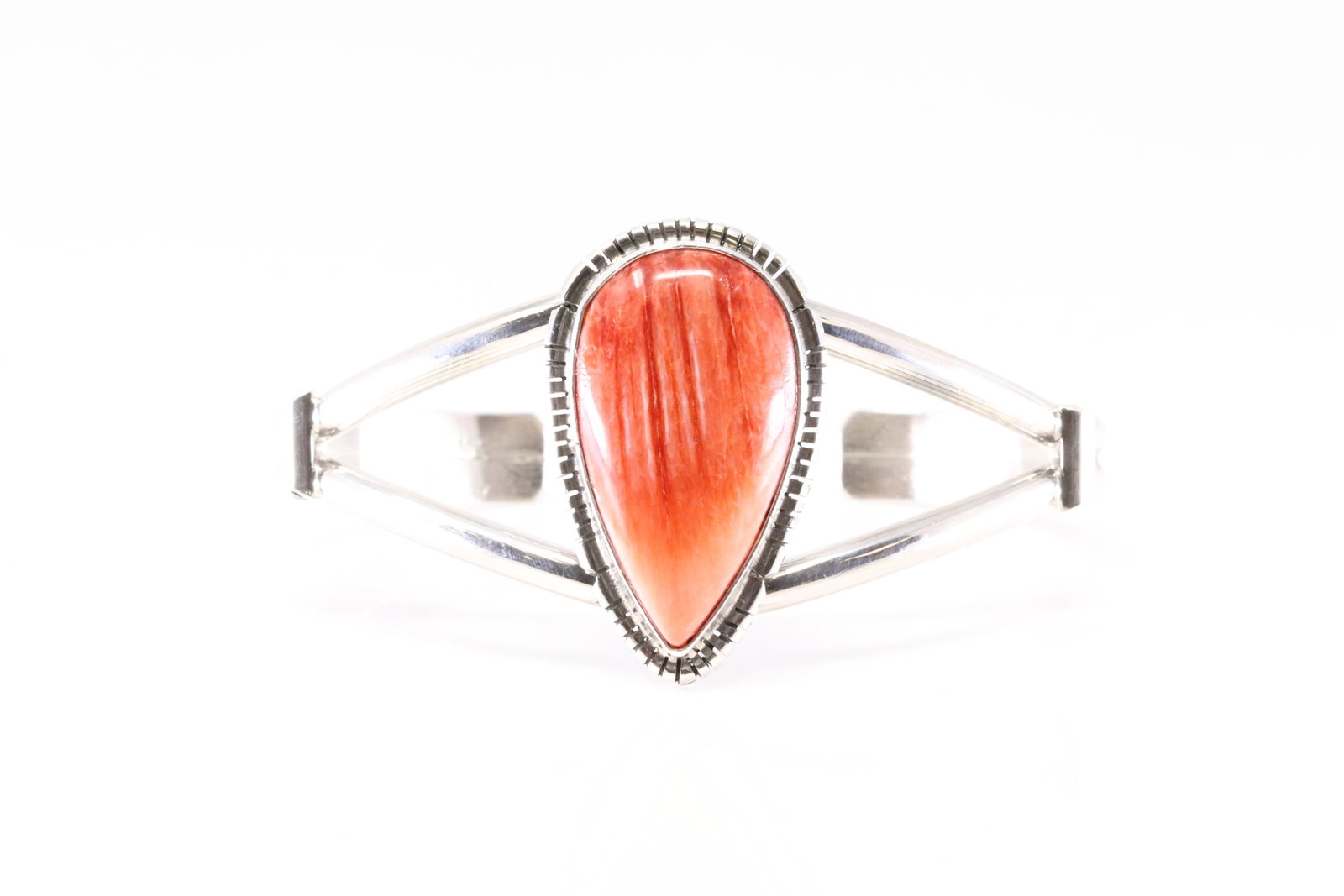 Native America Navajo Sterling Silver Spiny Oyster Bracelet Cuff By S.E. (1 of 4)