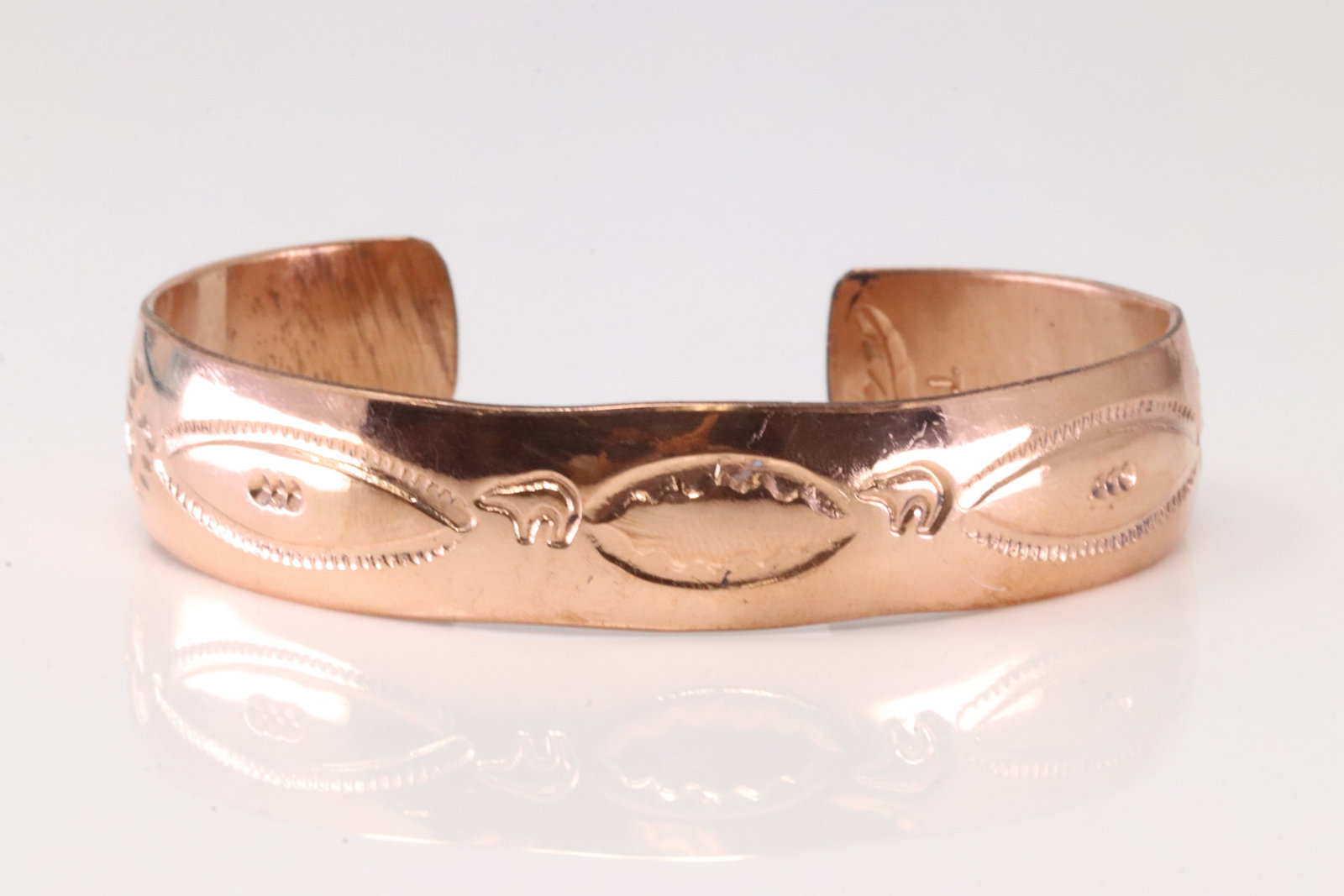 Native America Navajo Copper Bracelet Cuff By T. (1 of 4)