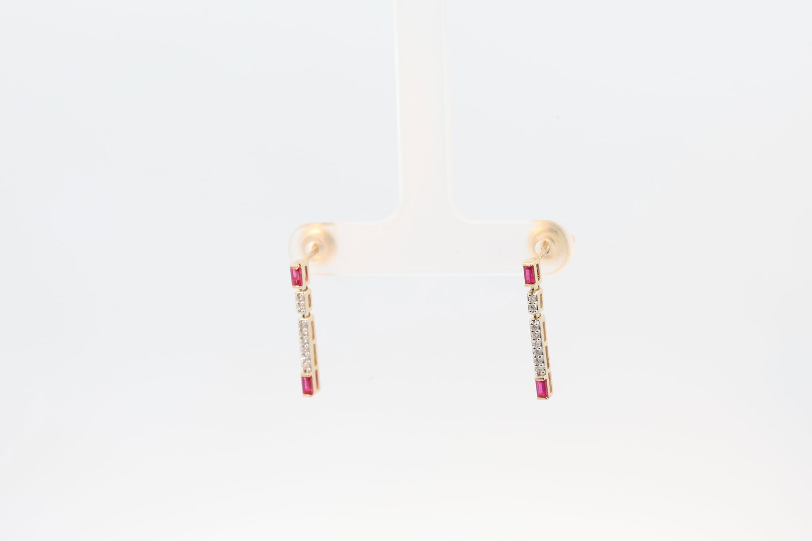 Ruby & Diamond Stud Earring 14Kt. - 3