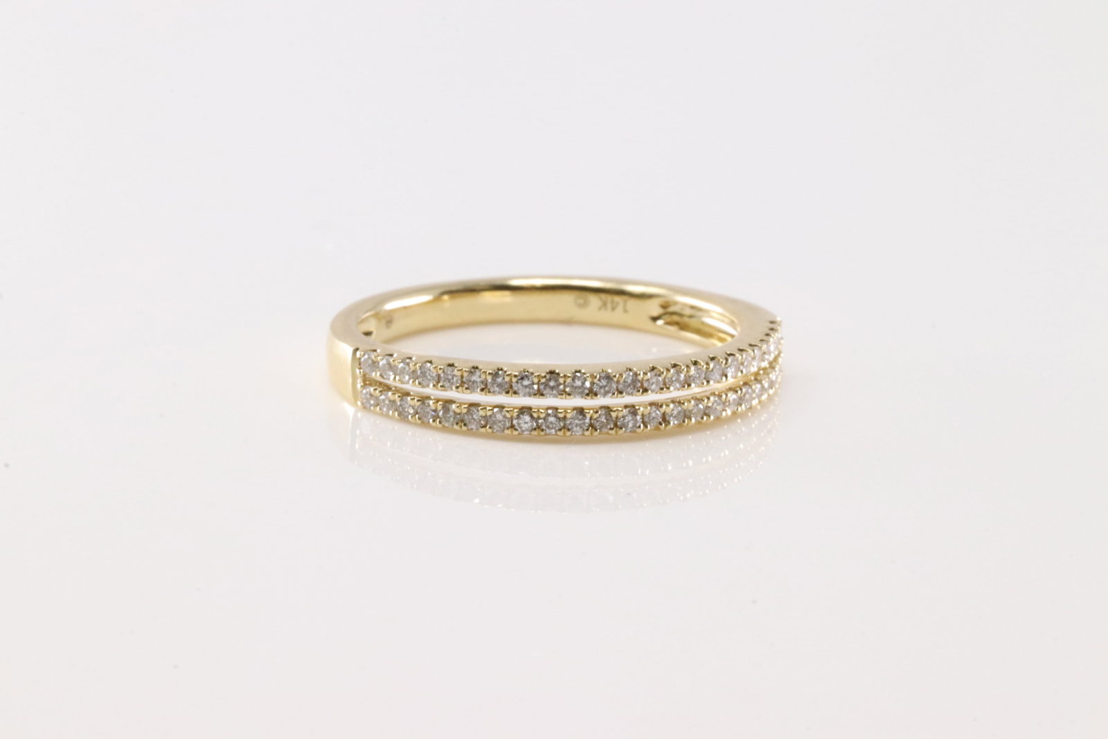 Diamond Ring 14Kt.: Ladies 14Kt Yellow Gold Diamond Ring. This Gorgeous Ring has 46 Round Brilliant Diamonds. Ring Size: 7.00. Total Weight: 2.36. Grams.