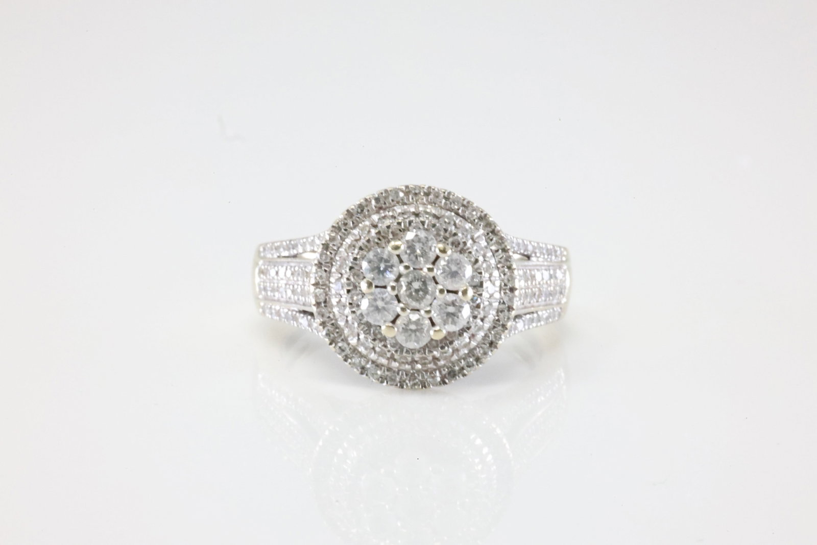 Diamond Ring 14Kt.: Ladies 14Kt White Gold Diamond Ring. This Charming Ring has 162 Round Sparkling Diamonds. Diamond Weight Approx: 2.00ctw. Ring Size: 7.00. Total Weight: 5.12 Grams.