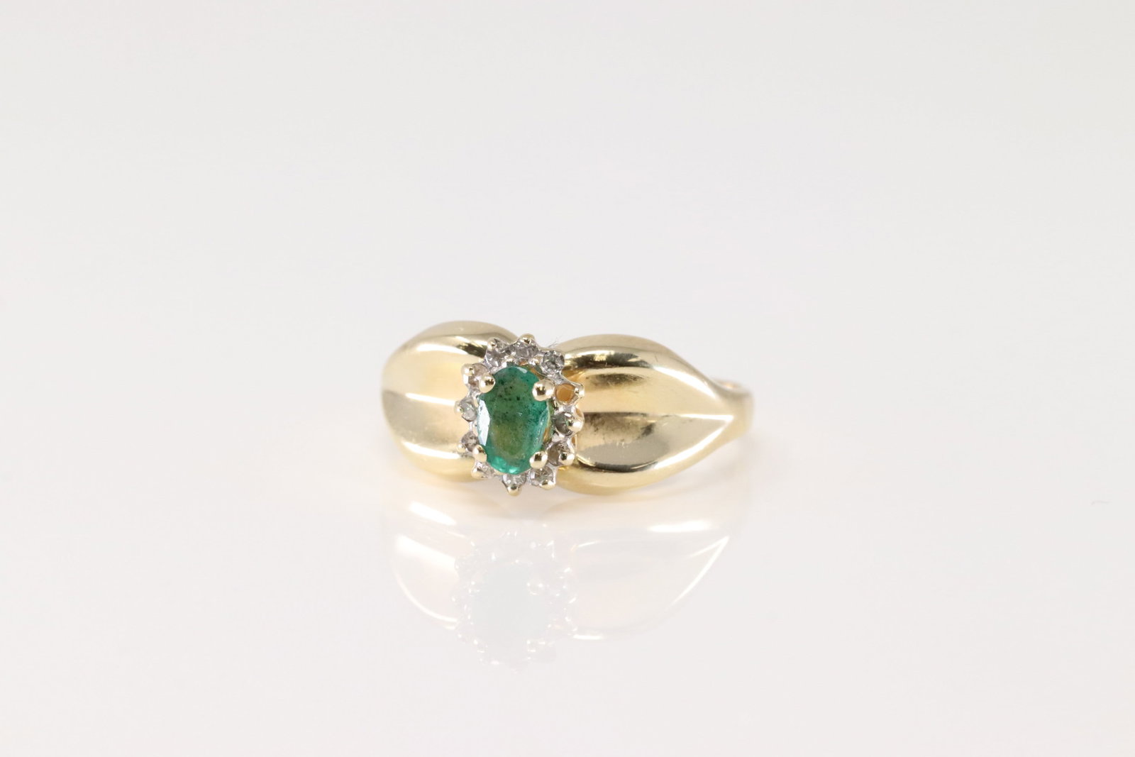 Emerald & Diamond Ring 14Kt. - 3