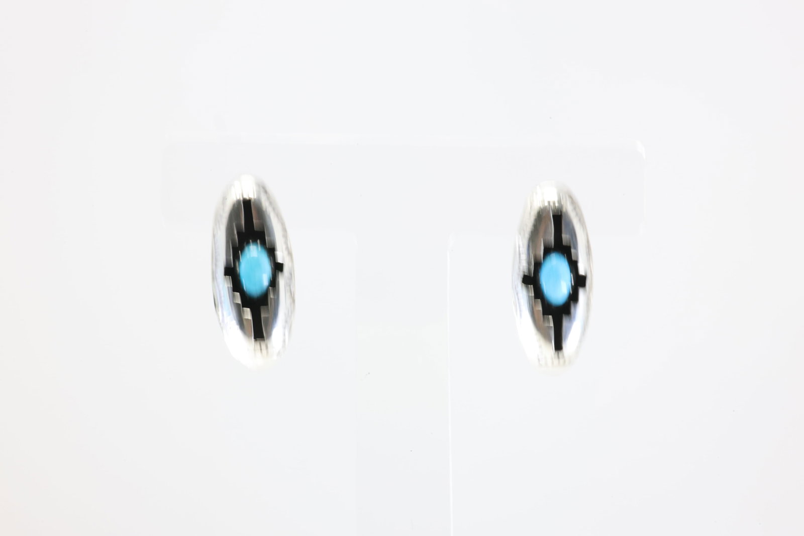 Native America Navajo Sterling Silver Turquoise Post Earring's By Felix Perry. (1 of 3)