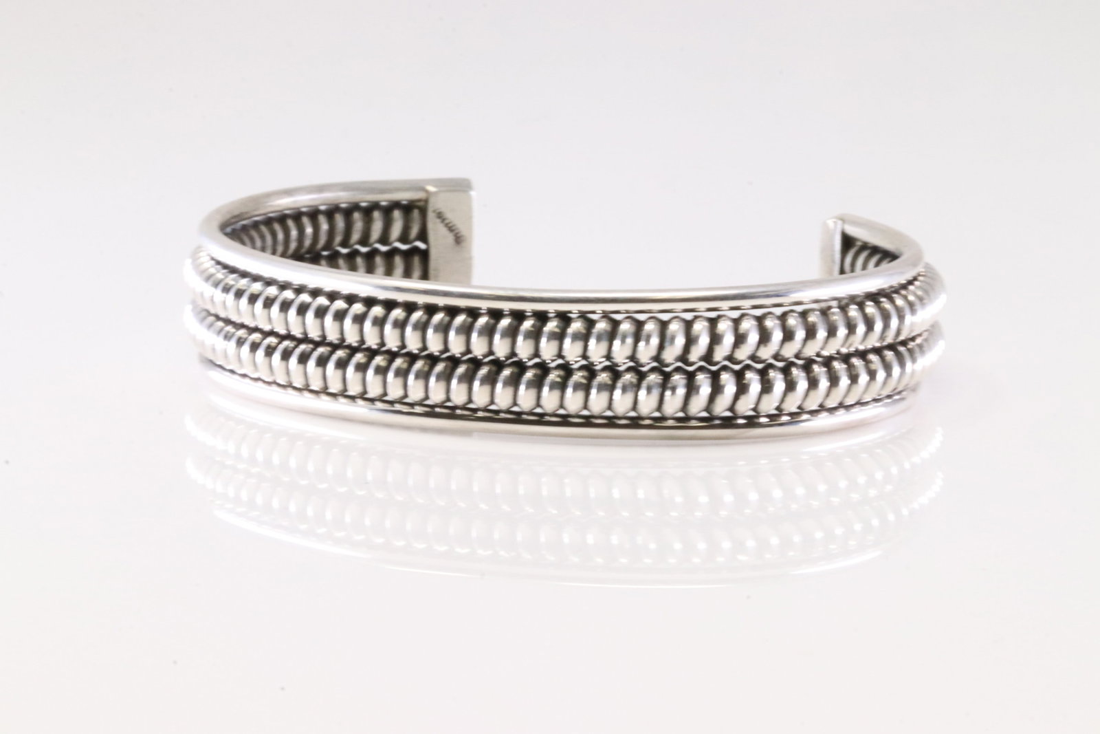 America Sterling Silver Solid Bracelet Cuff. - 3