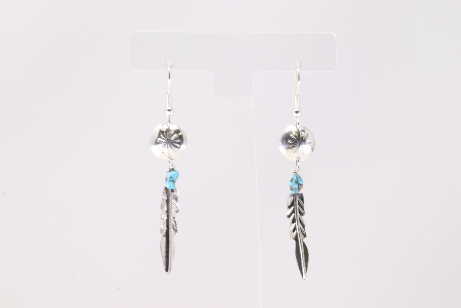 America Sterling Silver Turquoise Dangling Earring's.: This is a America Sterling Silver Turquoise Dangling Earring's.