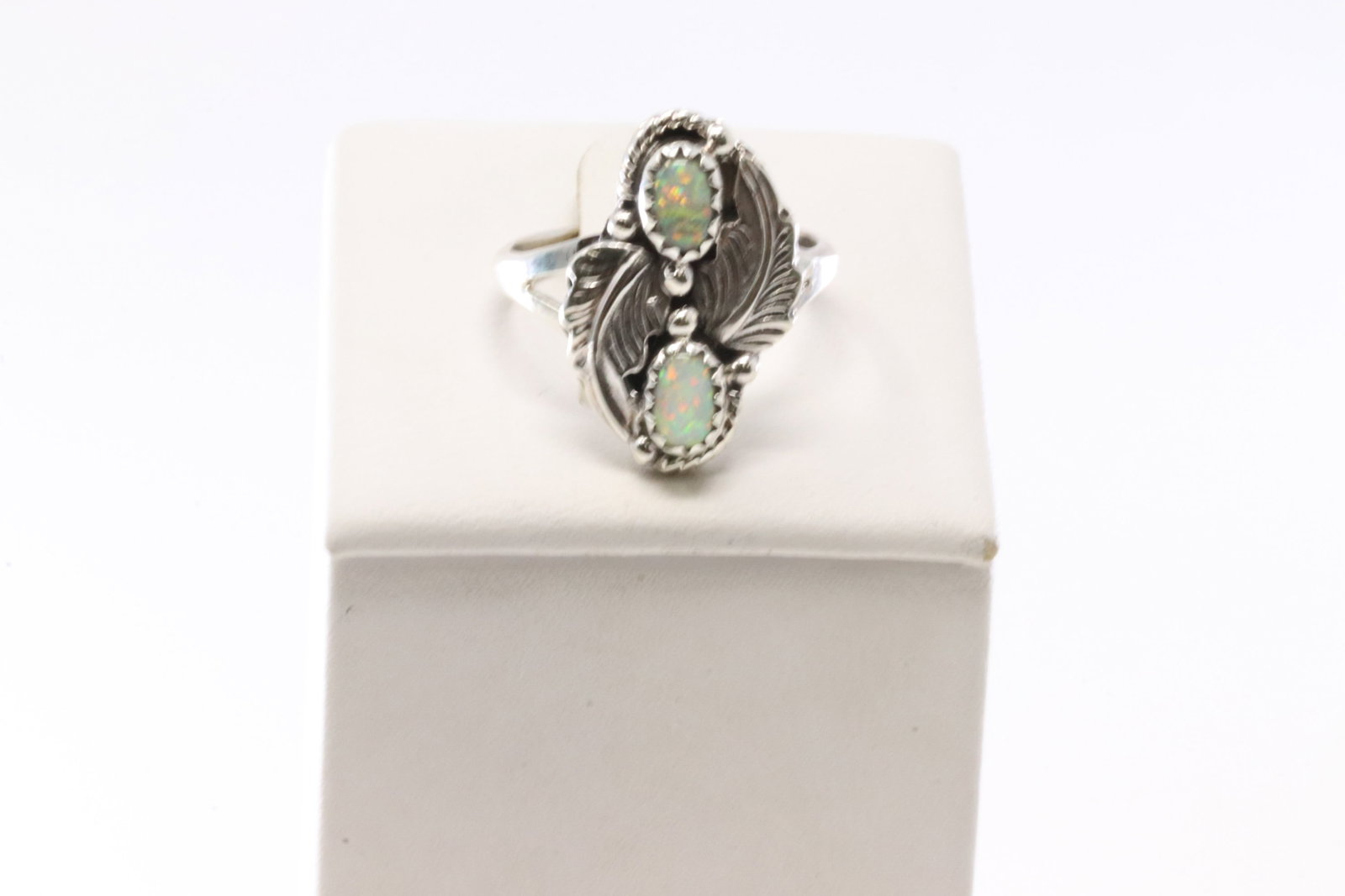 America Sterling Silver Opal Ring. (1 of 4)