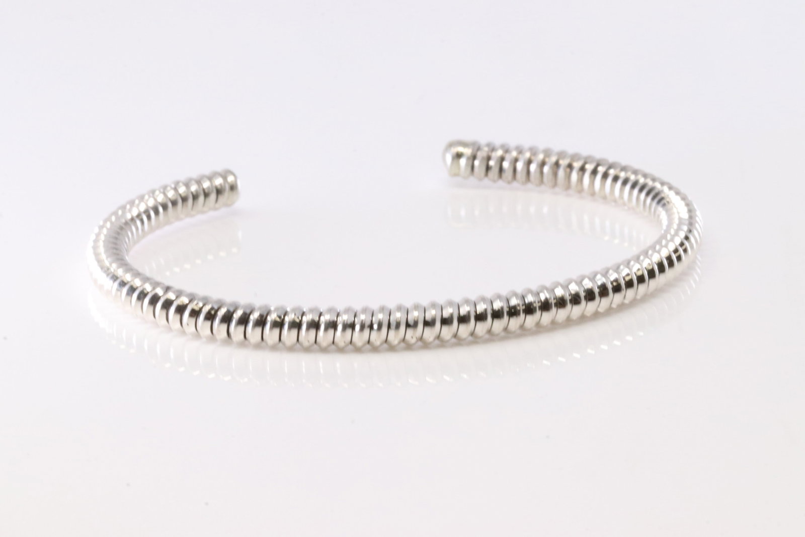 America Sterling Silver Solid Bracelet Cuff. - 2