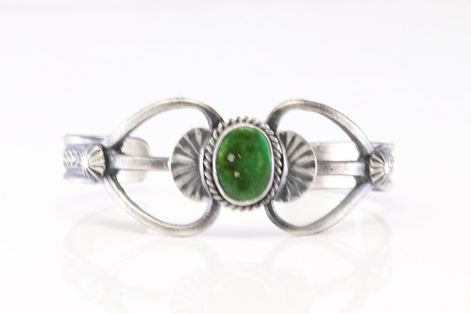 Native America Navajo Sterling Silver Sonora Gold Turquoise Bracelet Cuff By K.Billah.: This is a Native America Navajo Sterling Silver Sonora Gold Turquoise Bracelet Cuff By K.Billah.