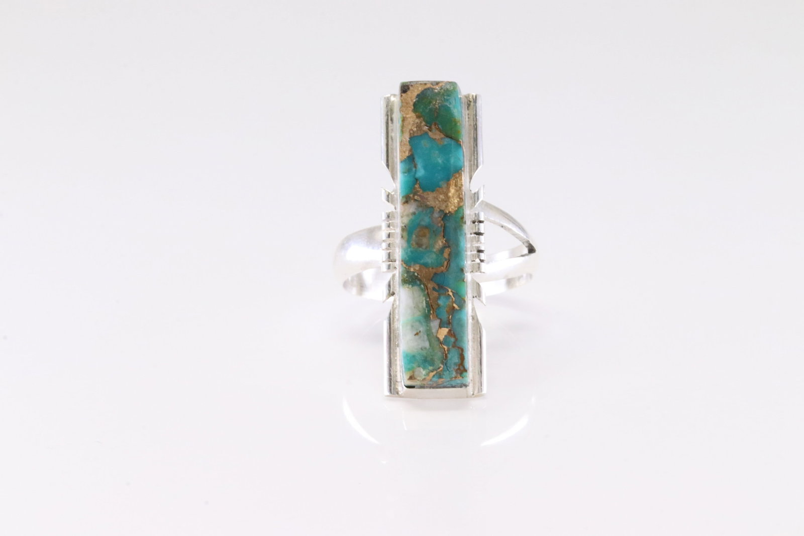 Native America Navajo Sterling Silver Turquoise Ring By B.E. (1 of 4)