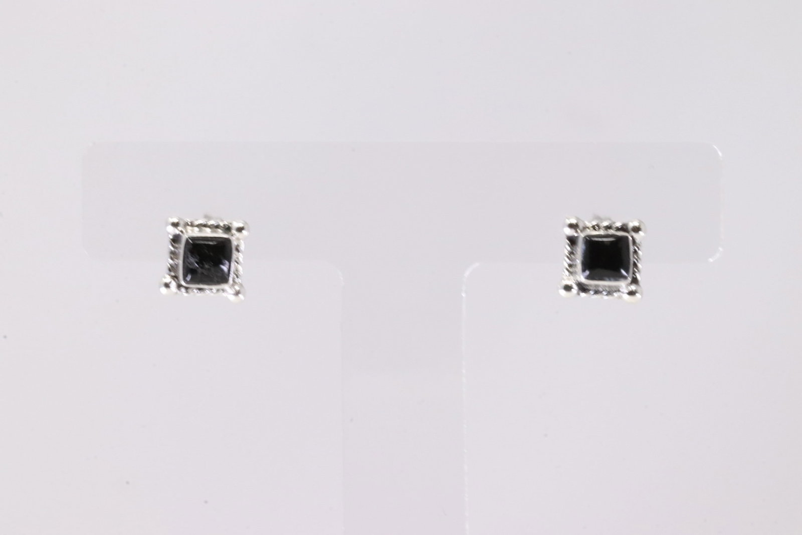 America Sterling Silver Black Onyx Post Earring's.: This is a America Sterling Silver Black Onyx Post Earring's.