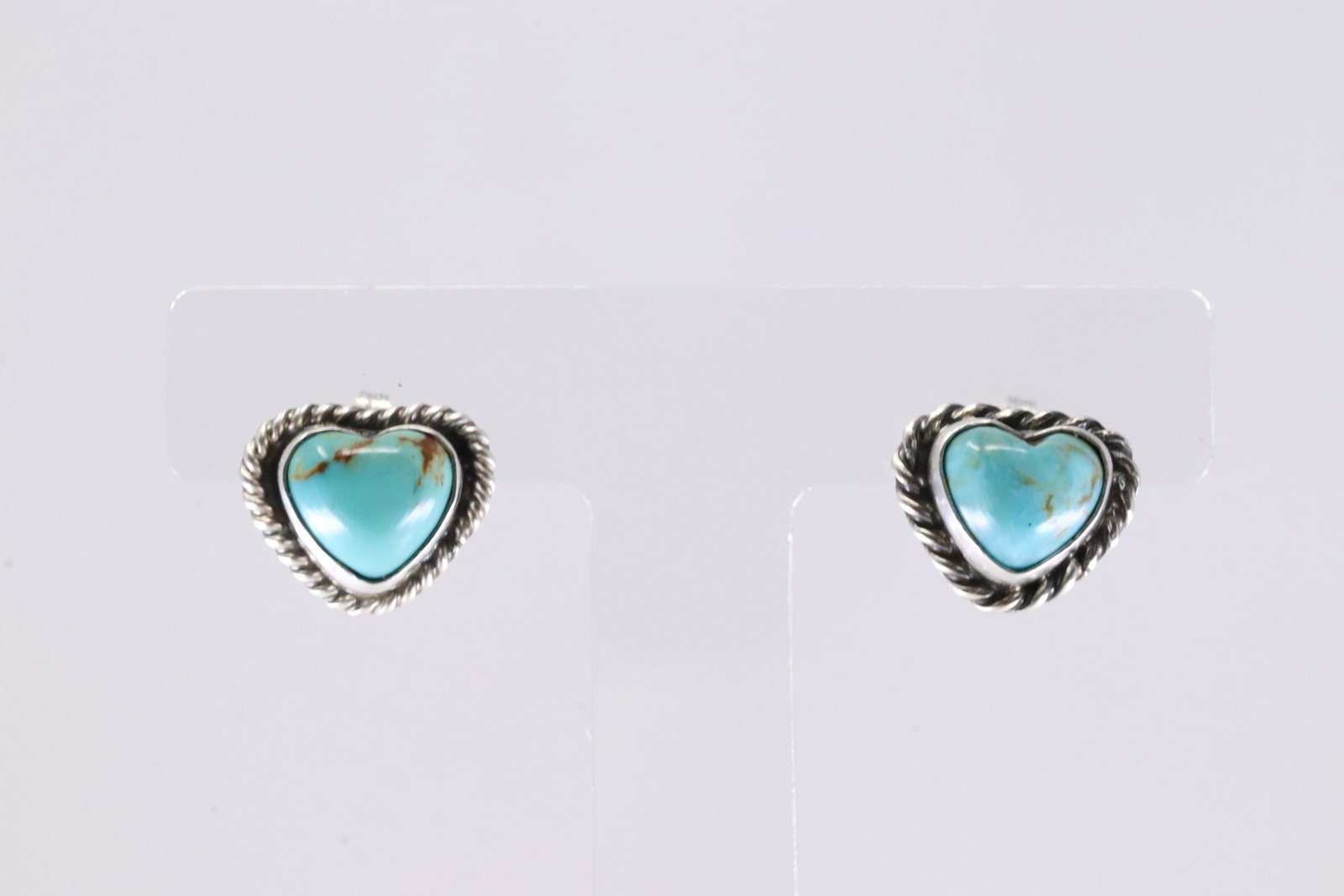 America Sterling Silver Turquoise Heart Post Earring's.: This is a America Sterling Silver Turquoise Heart Post Earring's.