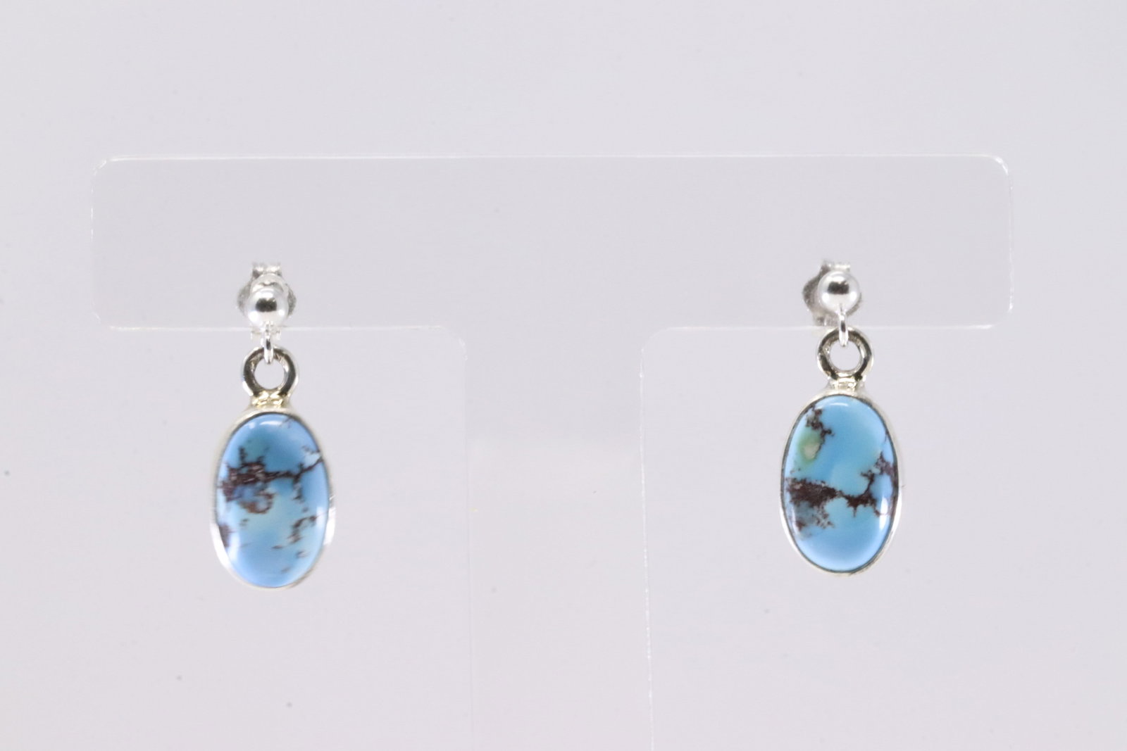 Native America Navajo Sterling Silver Golden Hill Turquoise Post / Dangling Earring's By SH.: This is a Native America Navajo Sterling Silver Golden Hill Turquoise Post / Dangling Earring's By SH. Stamp SH.
