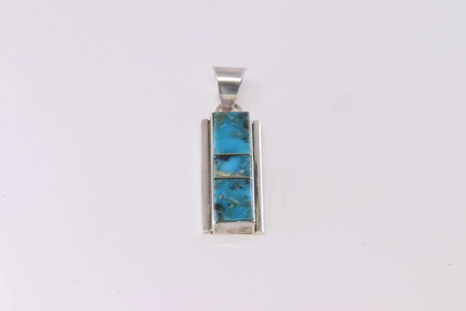 Native America Navajo Sterling Silver Number 8 Turquoise Inlay Pendant By Steve Francisco.: This is a Native America Navajo Sterling Silver Number 8 Turquoise Inlay Pendant By Steve Francisco. Stamp SF.
