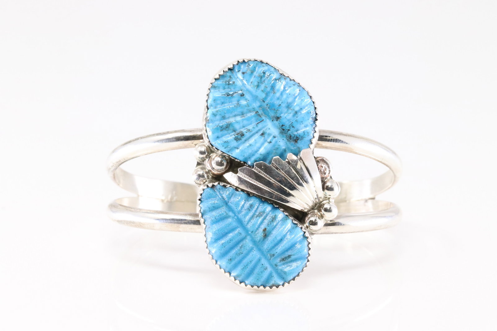 Native American Zuni Sterling Silver Turquoise Bracelet Cuff 2 Stone By Lyolita Tsattie.: This is a Native American Zuni Sterling Silver Turquoise Bracelet Cuff 2 Stone By Lyolita Tsattie. Stamp Lyolita Tsattie.