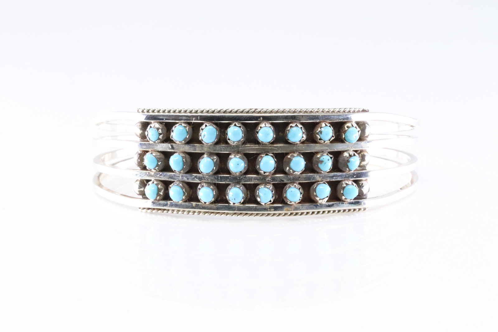 Native America Zuni Sterling Silver Turquoise Bracelet Cuff By Susie Livingston. (1 of 4)