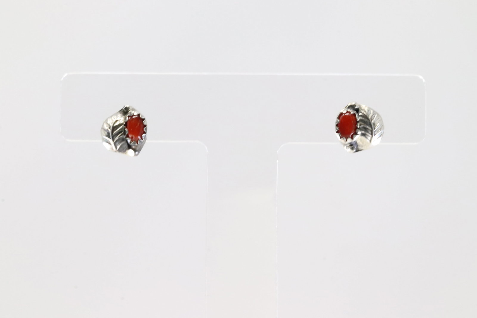 America Sterling Silver Coral Post Earring's.: This is a America Sterling Silver Coral Post Earring's.