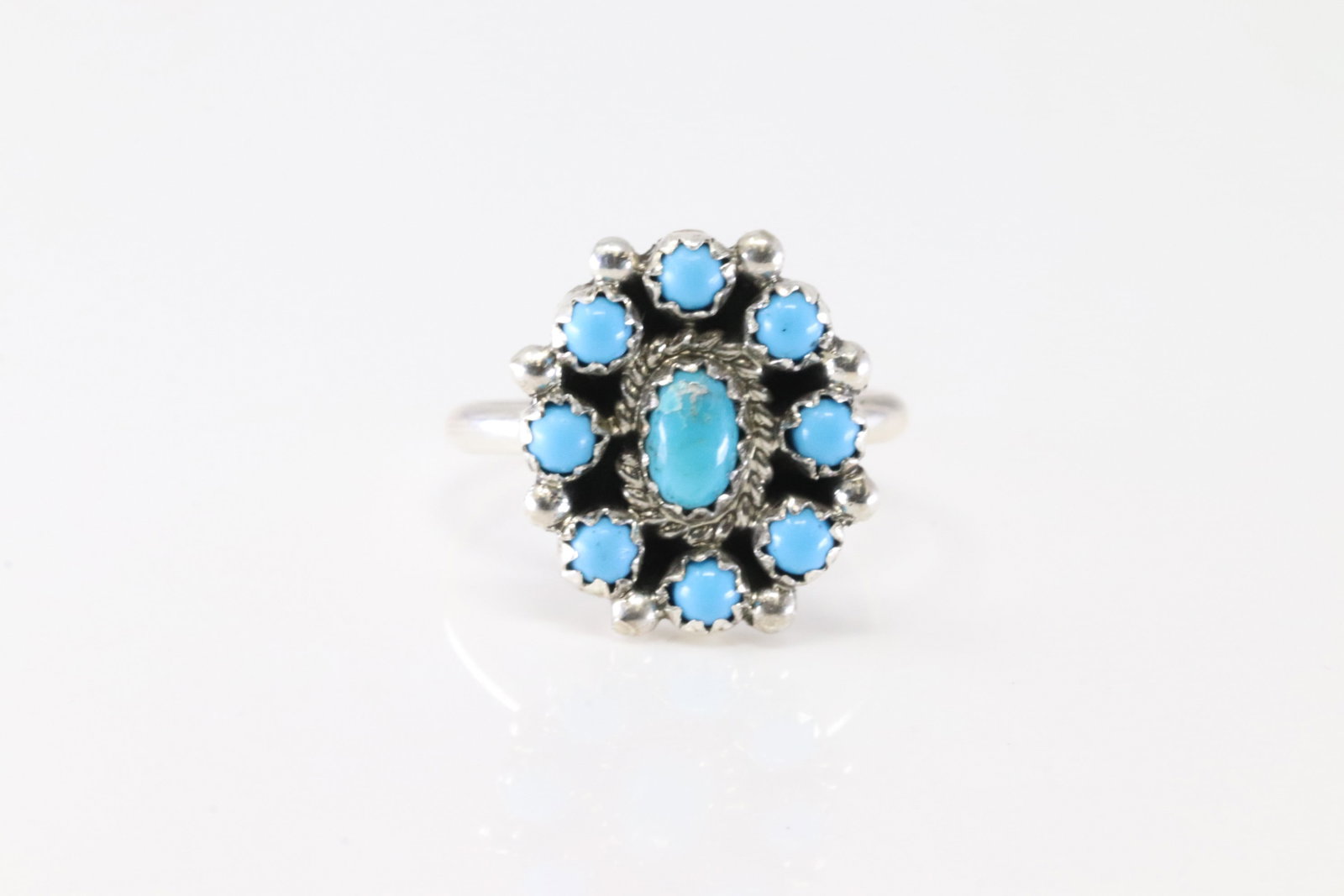 Native America Navajo Sterling Silver Turquoise Ring By N.K.: This is a Native America Navajo Sterling Silver Turquoise Ring By N.K. Ring size: 7.50.