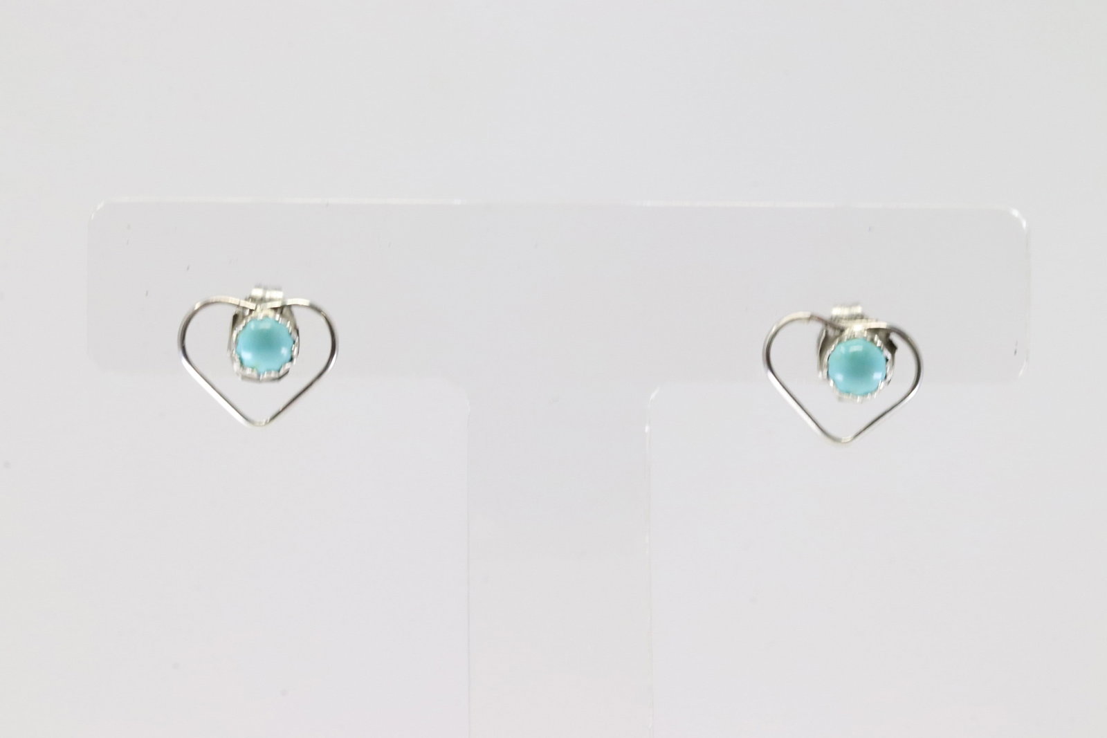 American Sterling Silver Turquoise Heart Post Earring's.: This is a American Sterling Silver Turquoise Heart Post Earring's.