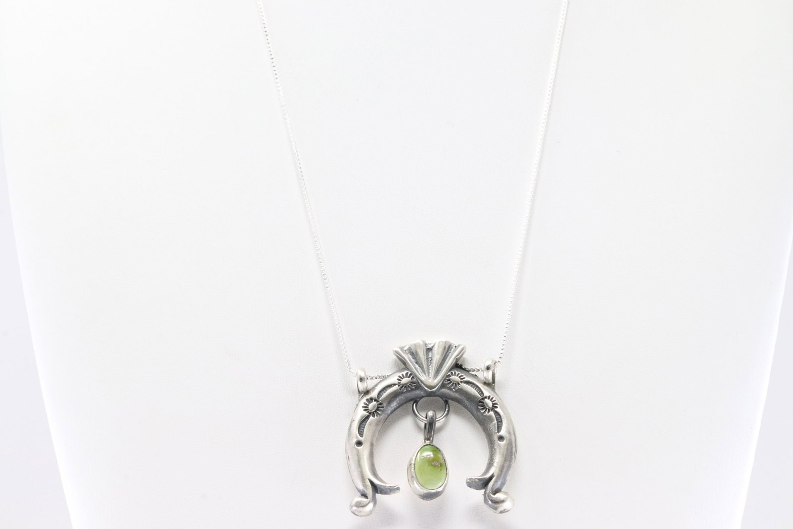 America Sterling Silver Sonora Gold Turquoise Naja Pendant with A 925 Necklace.: This is a America Sterling Silver Sonora Gold Turquoise Naja Pendant with A 925 Necklace. Necklace length: 16.00"