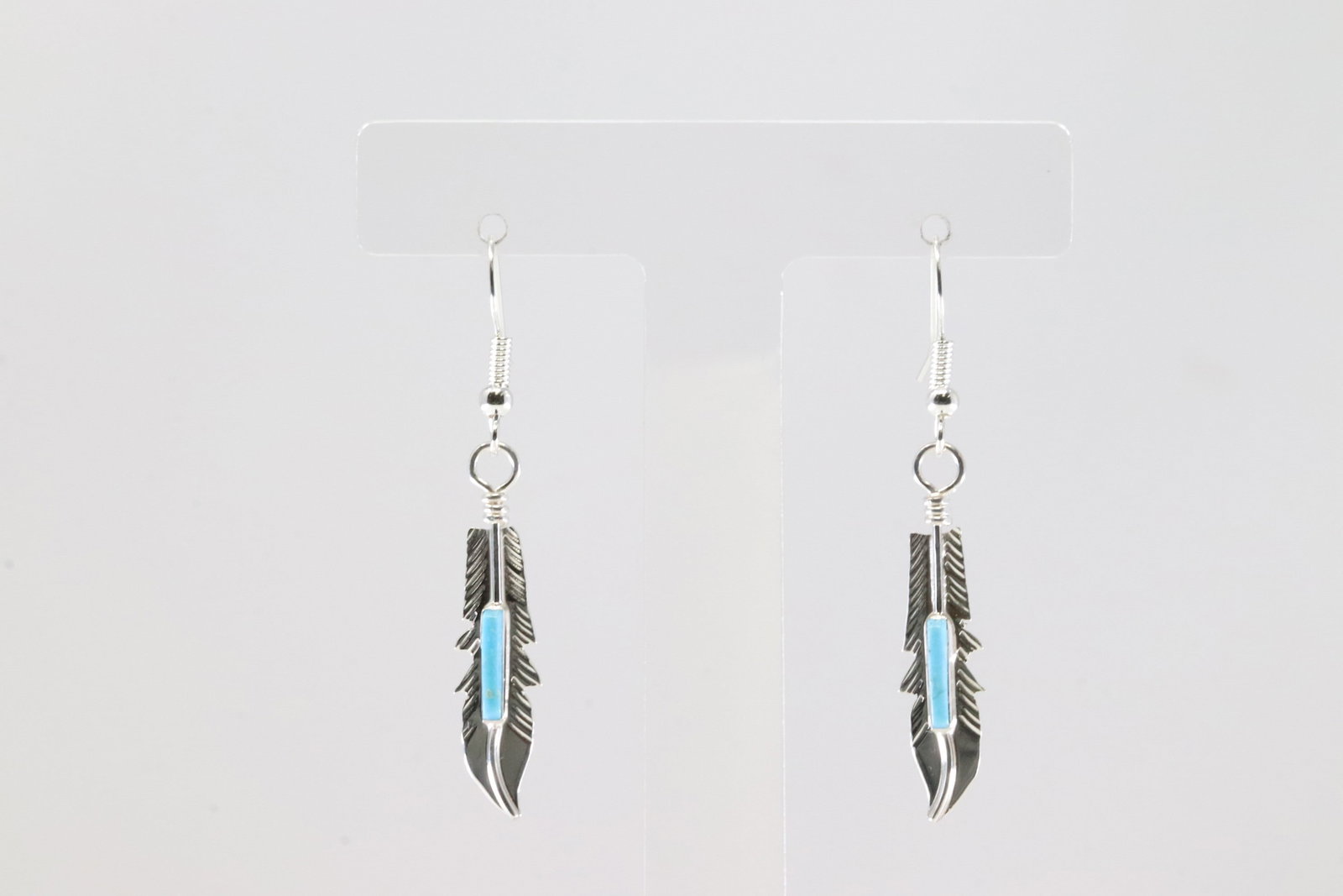 Native America Navajo Sterling Silver Turquoise Dangling Earring's By Barney. (1 of 4)