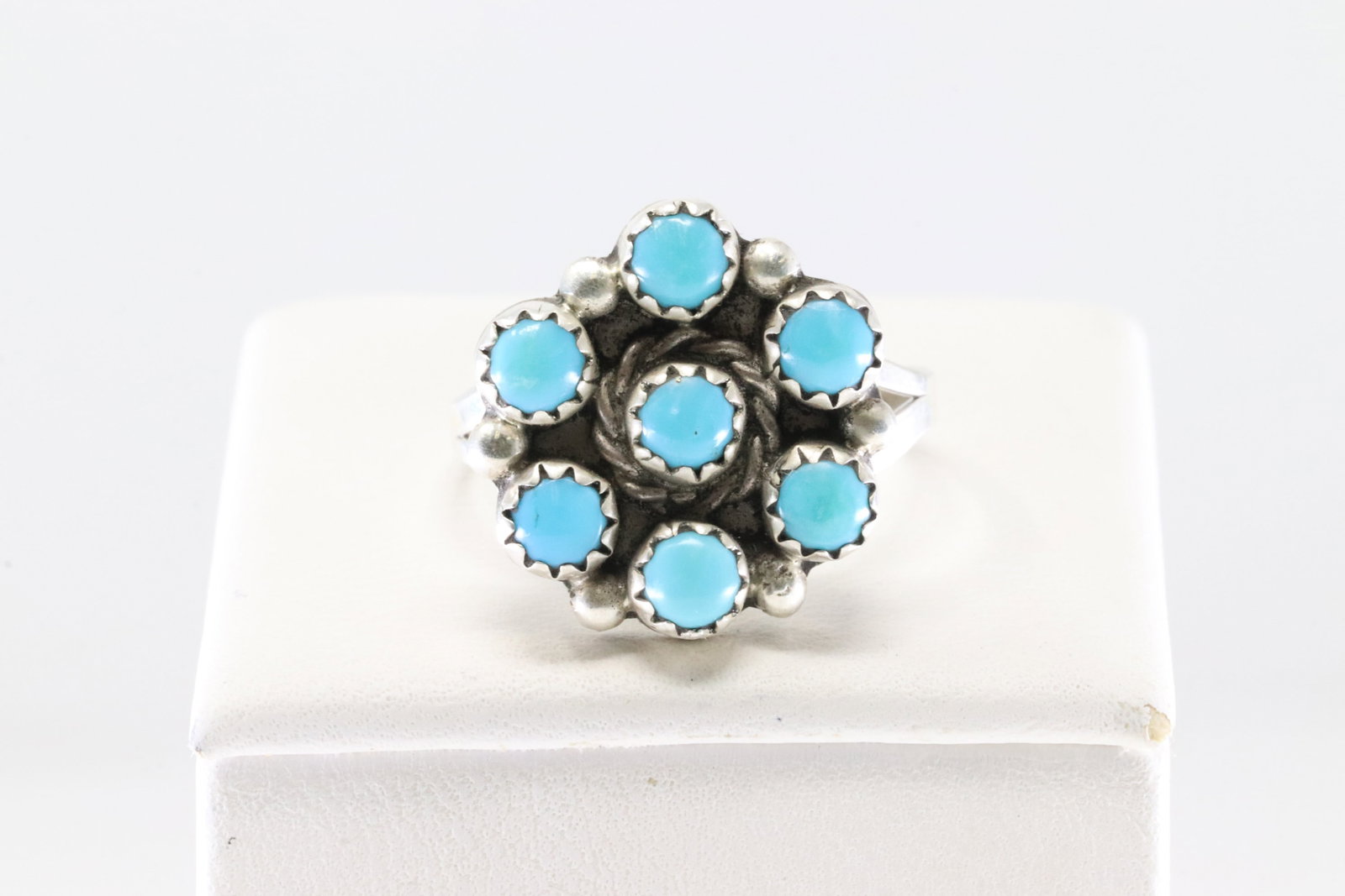 Native America Navajo Sterling Silver Turquoise Ring By B.: This is a Native America Navajo Sterling Silver Turquoise Ring By B. Ring size: 8.25.