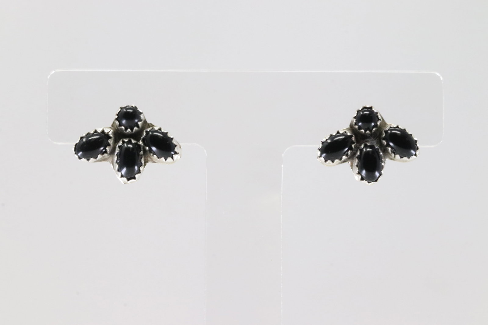 America Sterling Silver Black Onyx Post Earring's. (1 of 4)