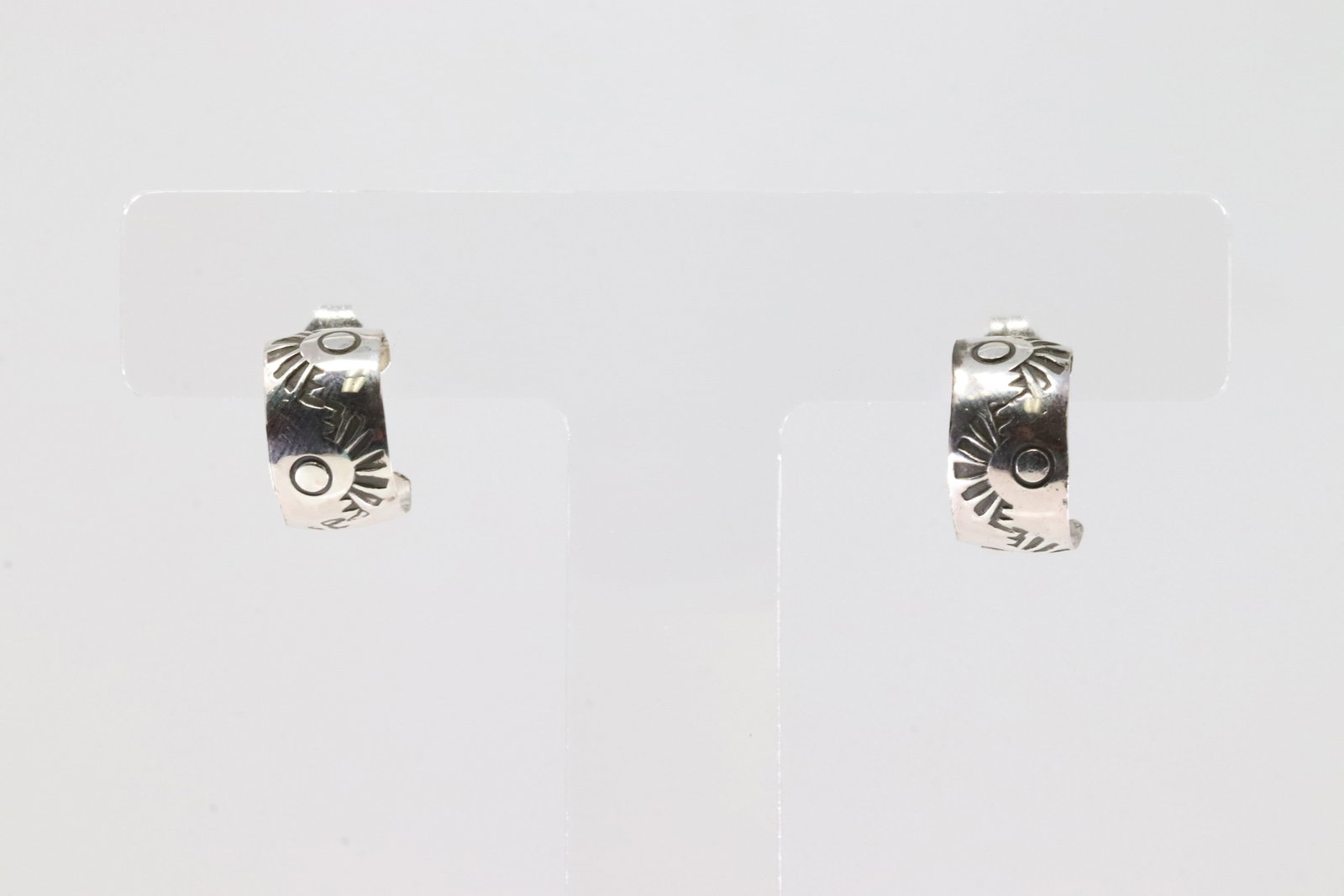 America Sterling Silver Stamp Hoop Earring's. (1 of 3)