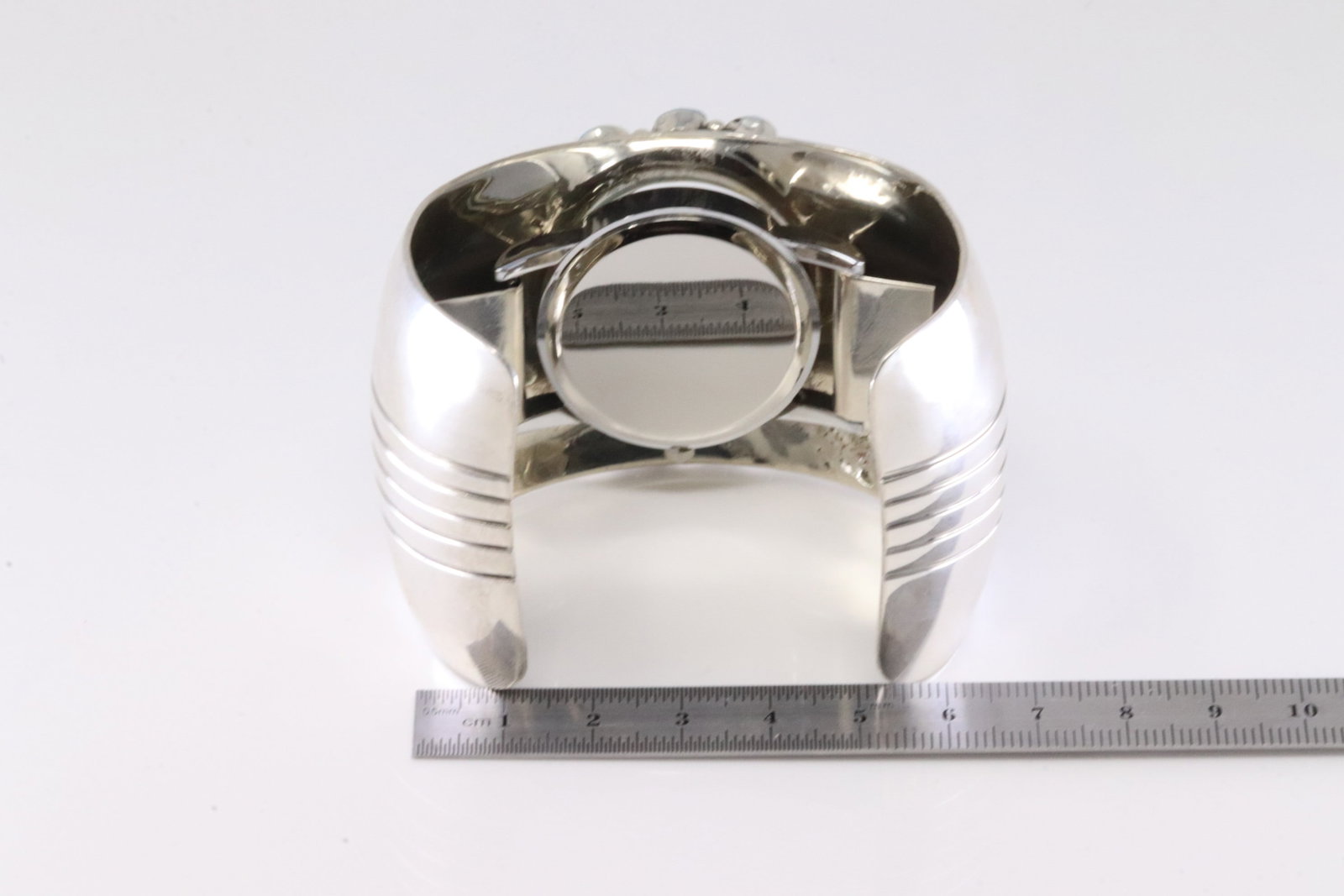 America Sterling Silver Turquoise Running Bear Turquoise Watch Cuff. - 5