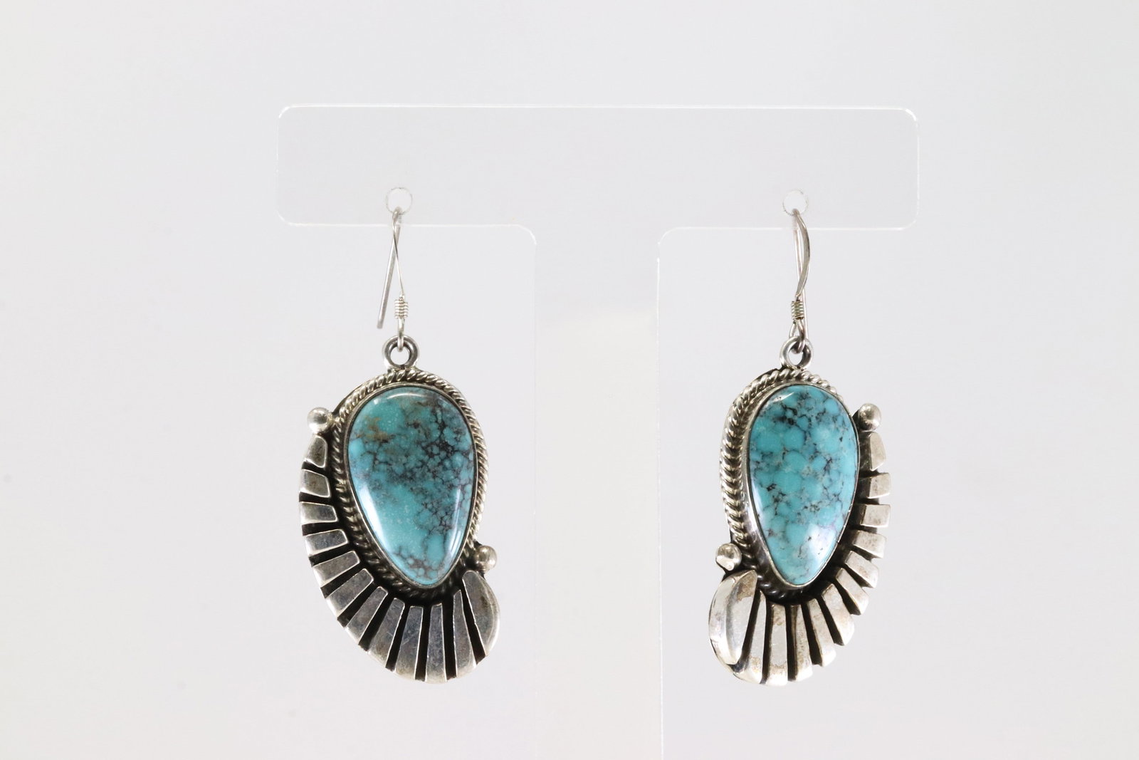 Native America Navajo Sterling Silver Turquoise Dangling Earring's By R.B Company. (1 of 4)