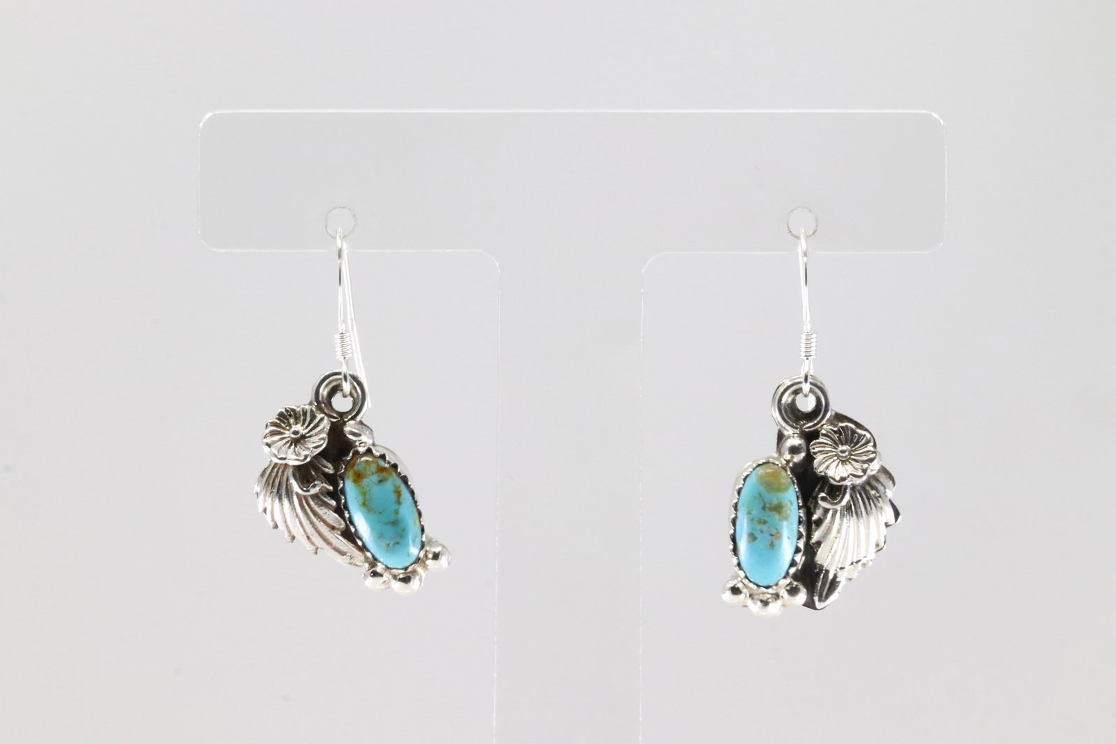 America Sterling Silver Turquoise Dangling Earring's.: This is a America Sterling Silver Turquoise Dangling Earring's.