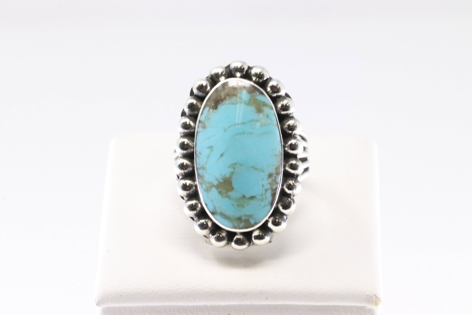 Native America Navajo Sterling Silver Turquoise Ring By T.N.: This is a Native America Navajo Sterling Silver Turquoise Ring By T.N. Ring size: 6.50.