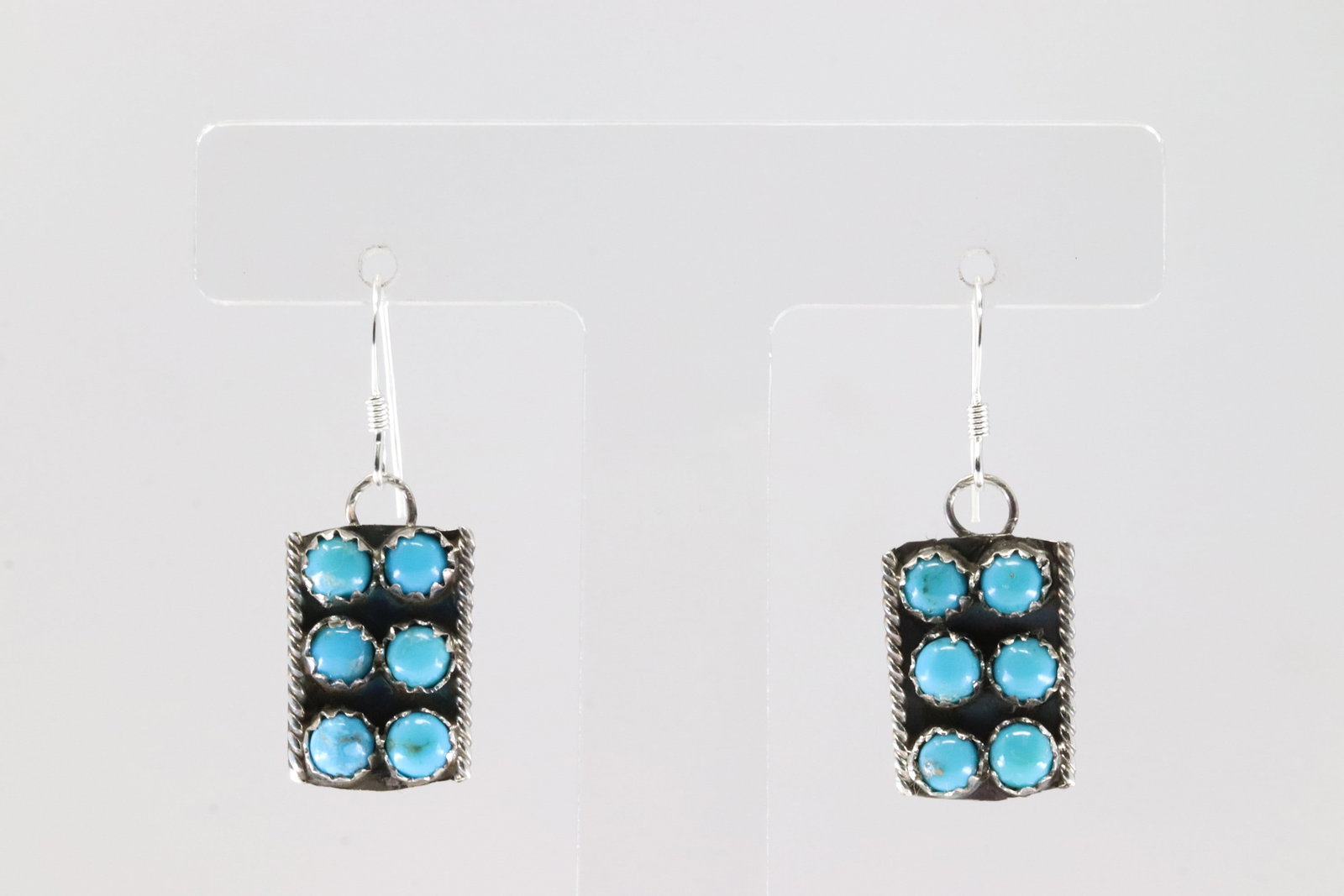America Sterling Silver Turquoise Dangling Earring's.: This is a America Sterling Silver Turquoise Dangling Earring's.