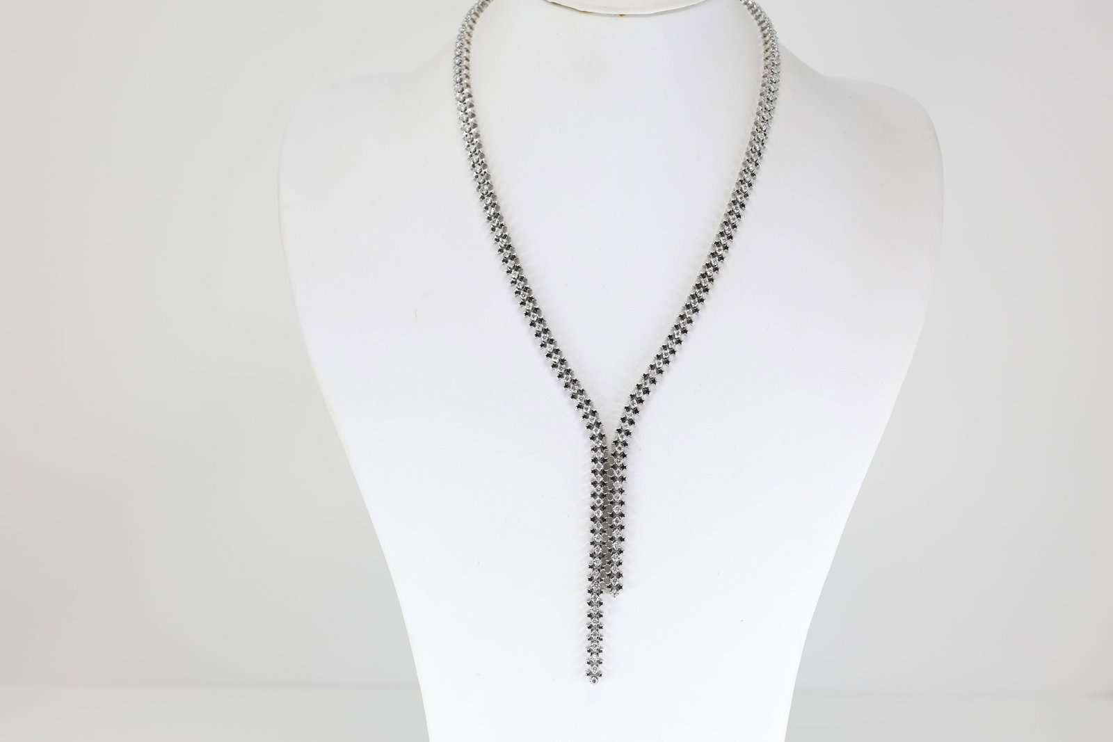Eternity Asymmetric Tennis Diamond Necklace 18Kt. (1 of 7)