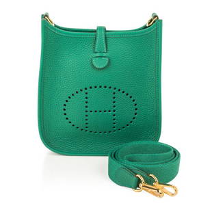 Hermes Evelyne III PM Vert Cypress Clemence Gold Hardware