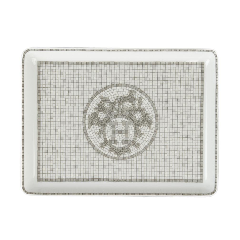 Hermes Mosaique au 24 Platinum Porcelain Sushi Plate (1 of 9)