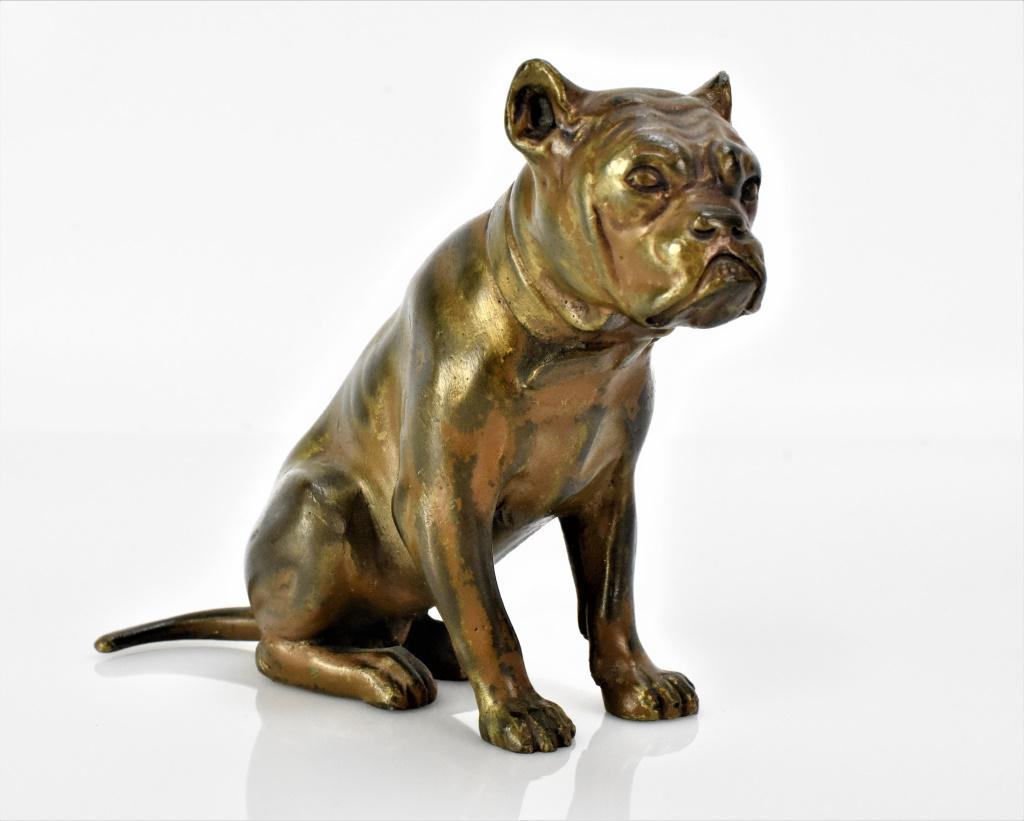 Franz Bergman Cold Painted Figure of a Boxer: Franz Bergman Cold Painted Bronze of a Boxer, signed on bottom of left rear leg. Measures 3in H.