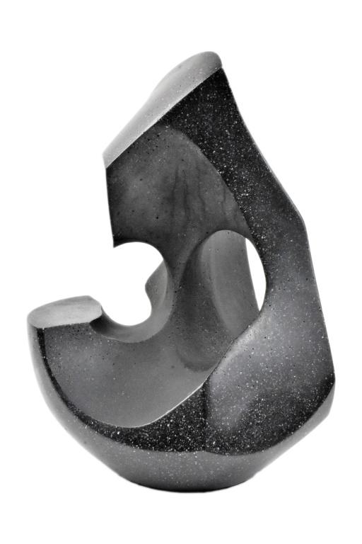 Masatoyo Kishi (Kuki) Sculpture: A Masatoyo Kishi (Kuki), a Japanese American born 1924, Japanese free-form or abstract stone sculpture measuring approx. 10" by 8" by 13.5".