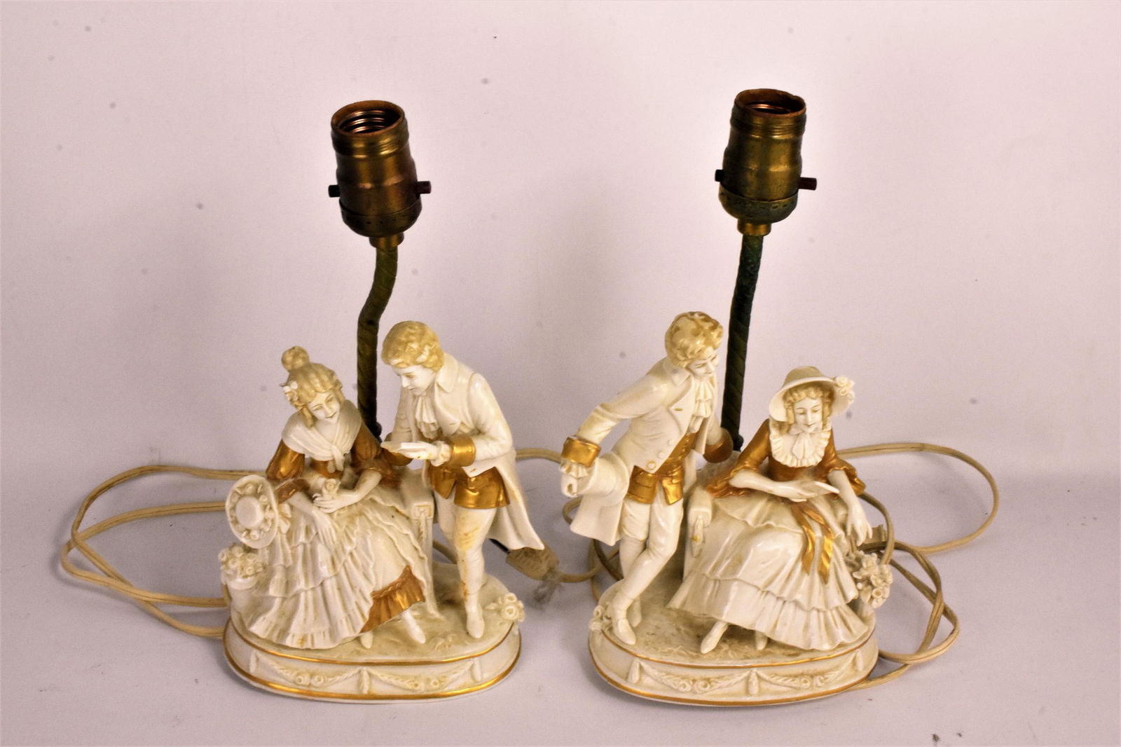 Pair of German Bisque Style Lamps (1 of 1)