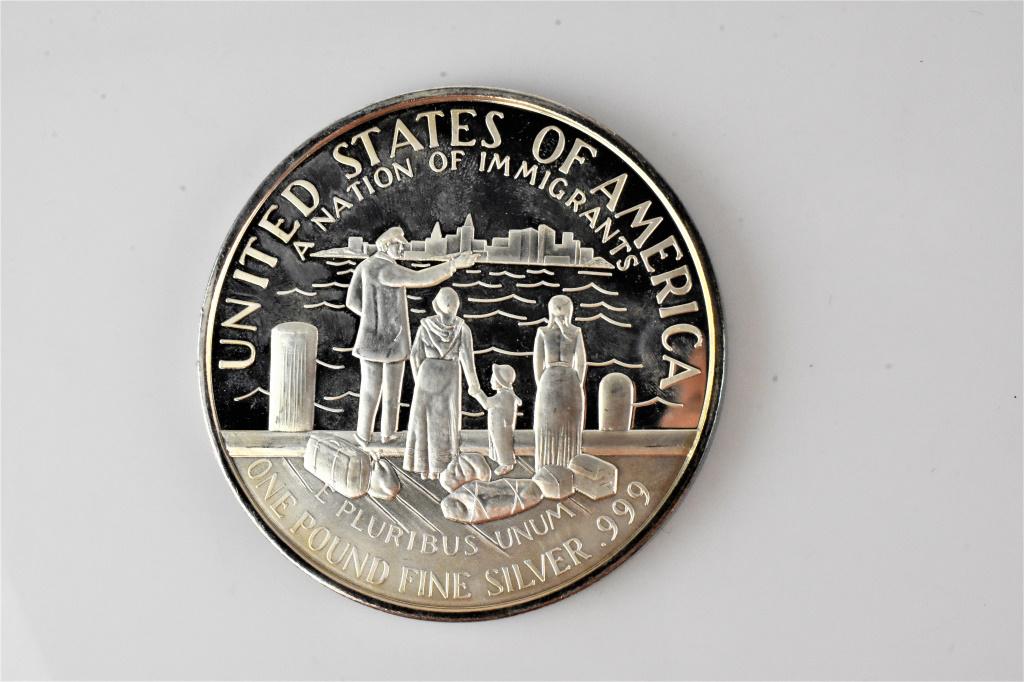1lb Fine Silver .999 Ellis Island Coin (1 of 2)