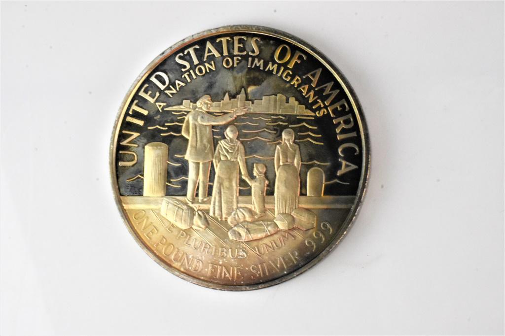 1lb Fine Silver .999 Ellis Island Coin (1 of 2)