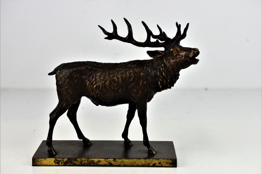 Antique Bronze Sculpture of an Elk (1 of 5)