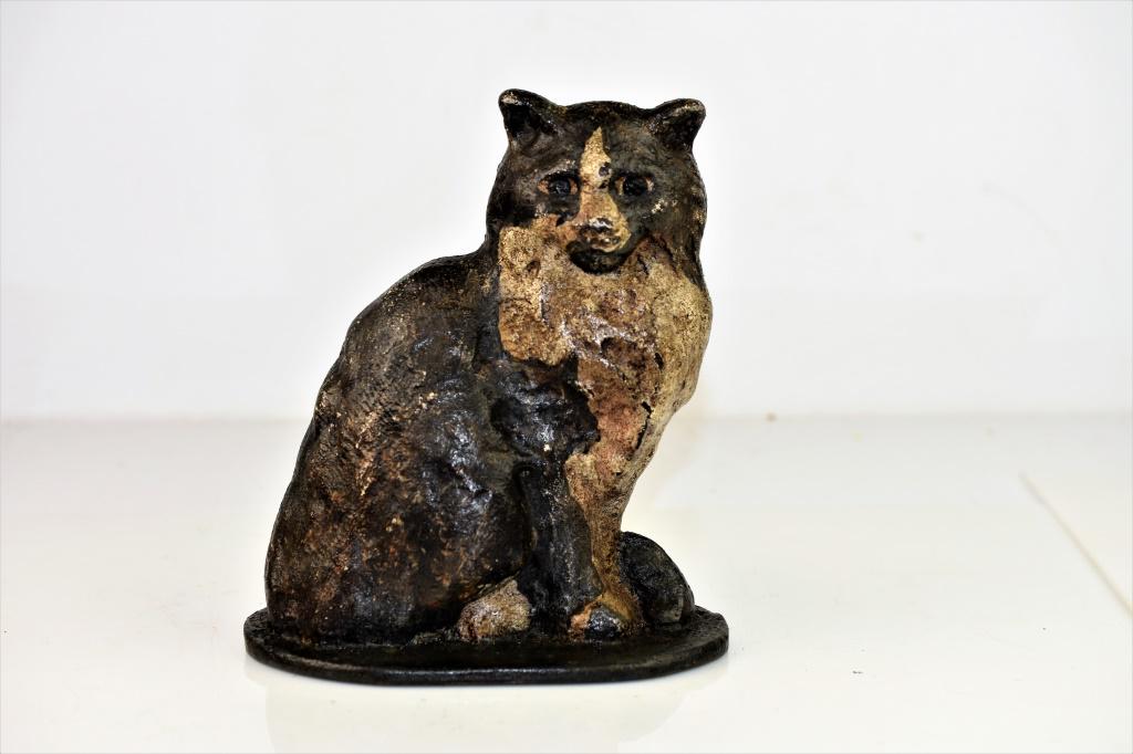 Heavy Antique Cast Iron Cat Doorstop (1 of 4)